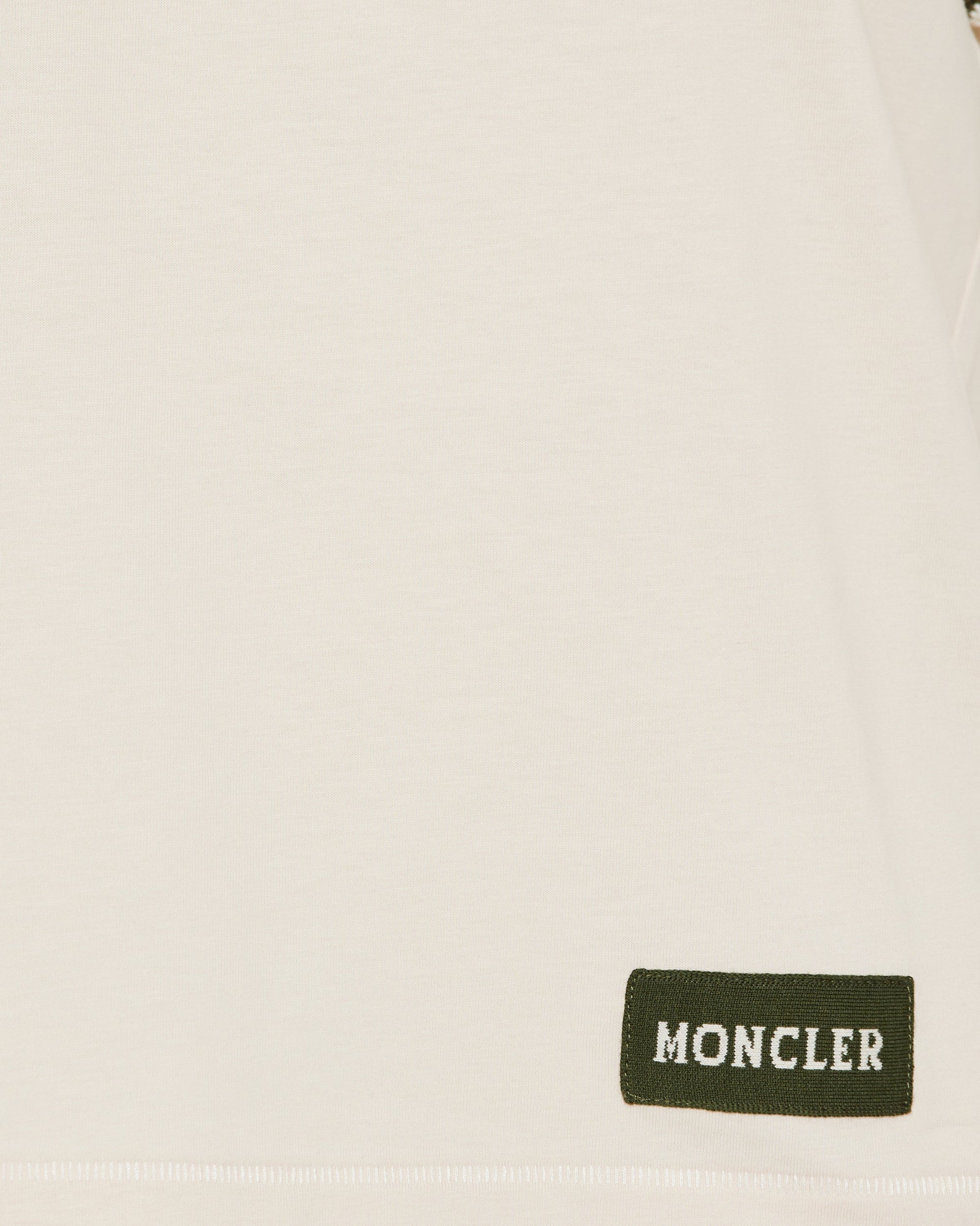 Crochet Trimmed Cotton Logo T Shirt Moncler – Гарантія оригінальності – детальний вид