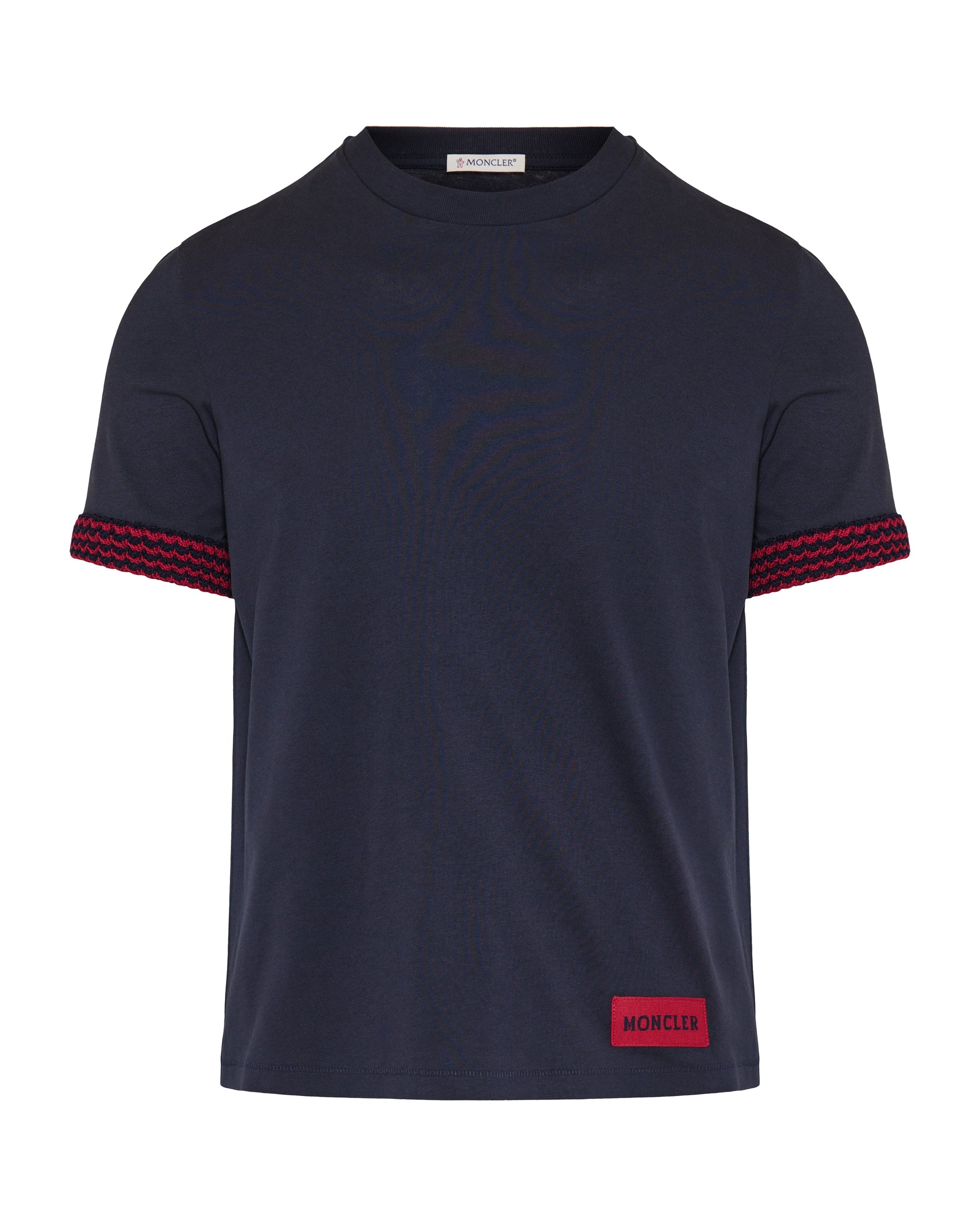 Crochet Trimmed Cotton Logo T Shirt Moncler – Гарантія оригінальності – боковий вид