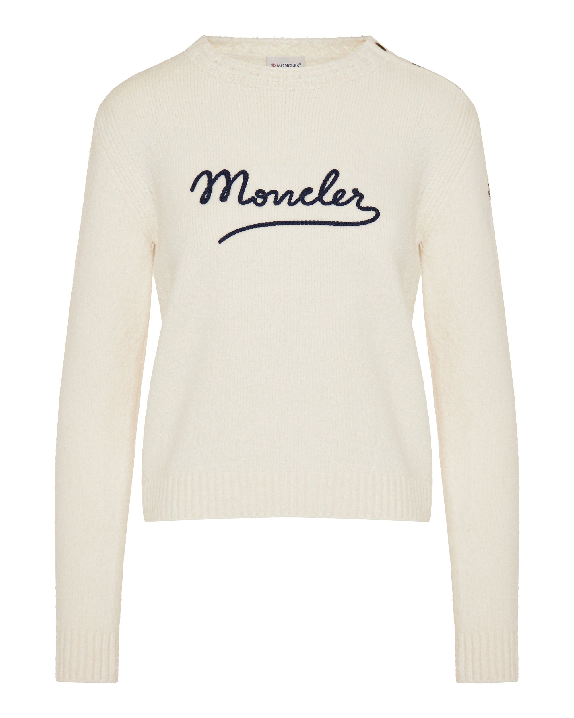 Embroidered Logo Cotton Blend Jumper Moncler оригінал – Купити в Україні – боковий вид