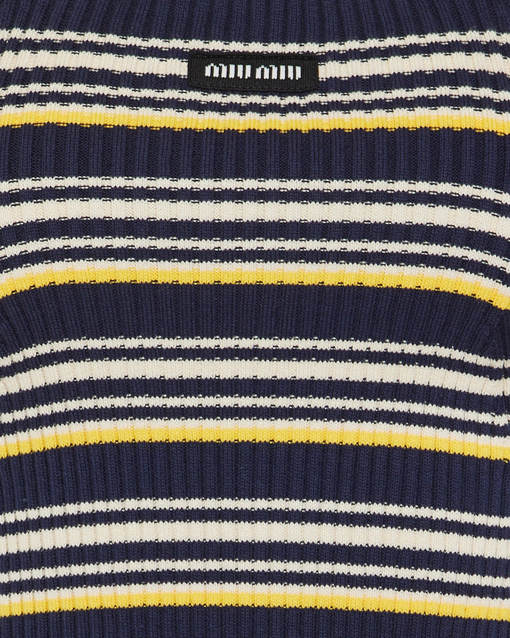 Оригінальна Striped Sleeveless Dress In Cotton Blend Miu miu – збільшений вид
