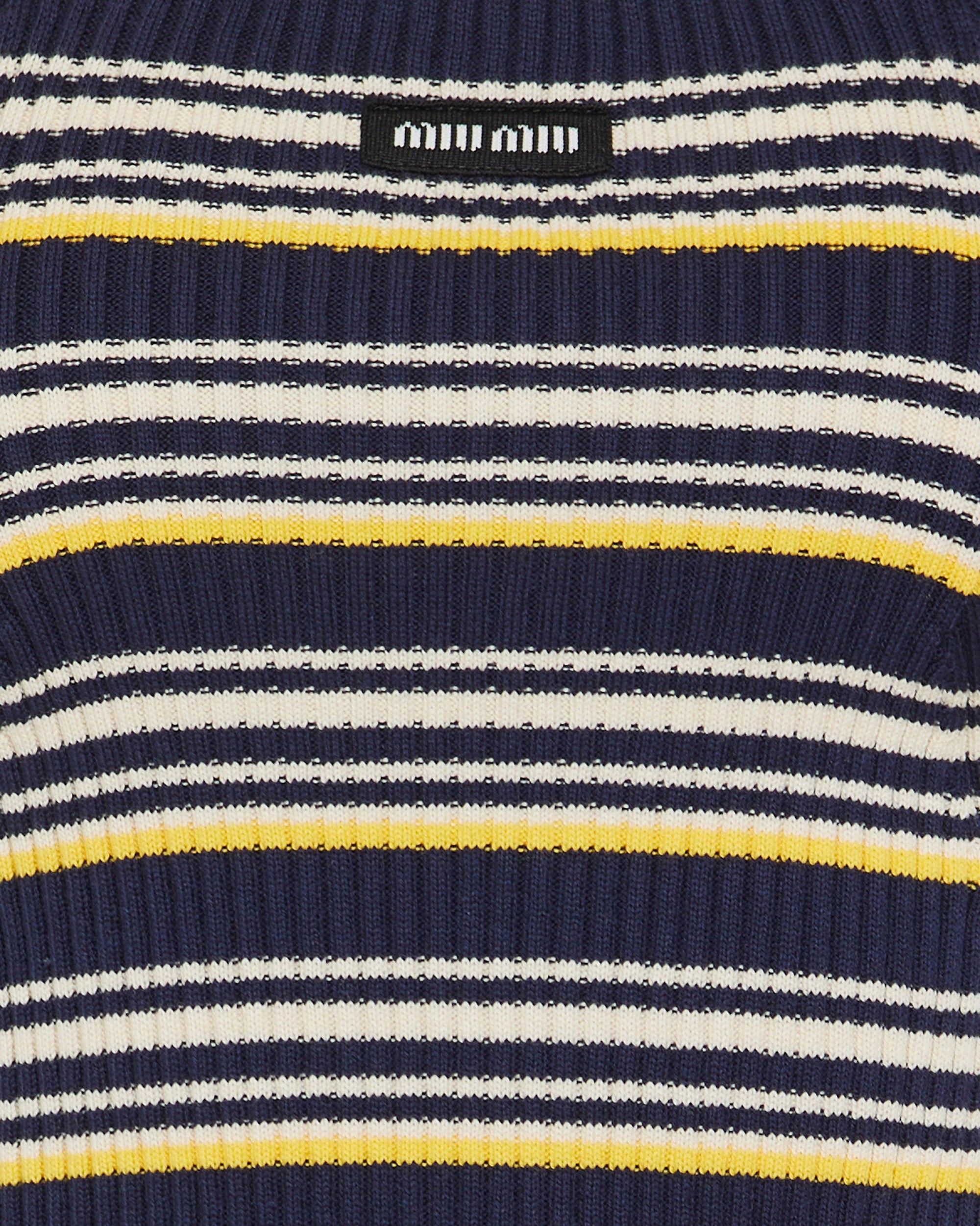 Оригінальна Striped Sleeveless Dress In Cotton Blend Miu miu – збільшений вид