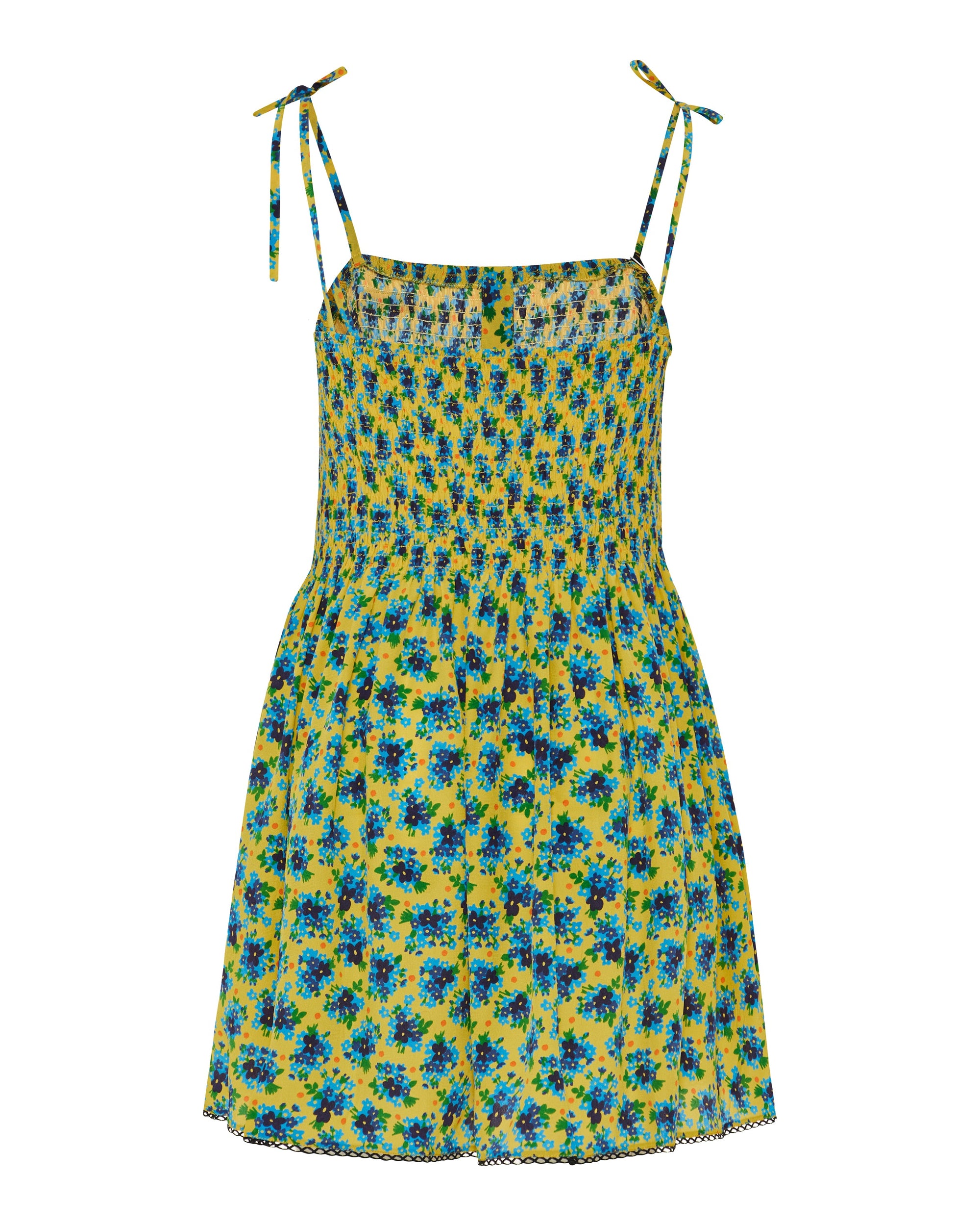 Floral Smocked Silk Mini Dress Miu miu оригінал – Купити в Україні – детальний вид