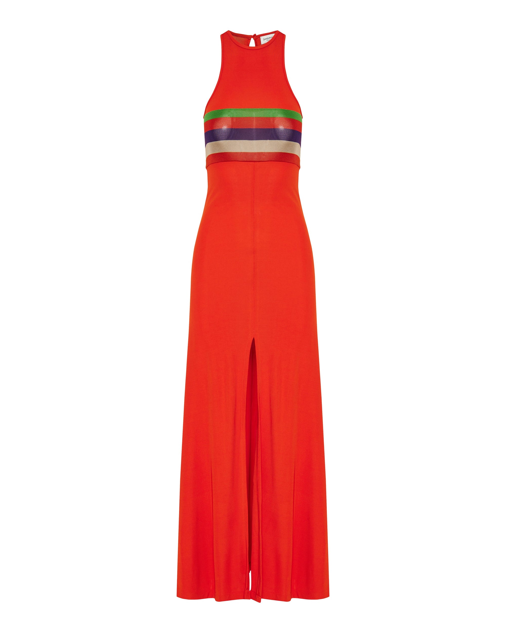 Оригінальна Striped Crepe Jersey Tank Dress Saint laurent – боковий вид