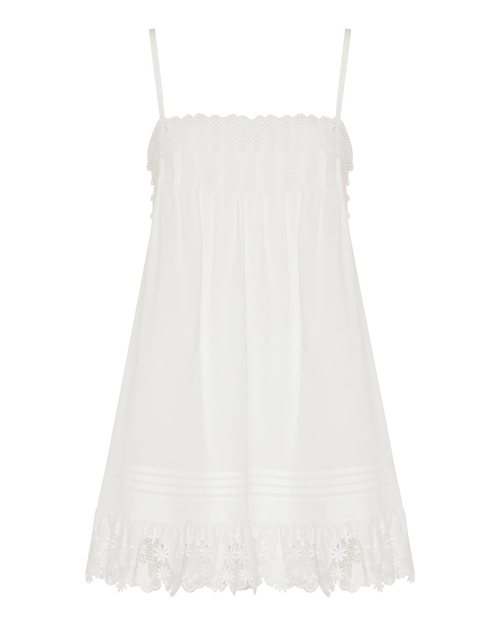 Embroidered Cotton Poplin Mini Dress Saint laurent – Гарантія оригінальності – боковий вид