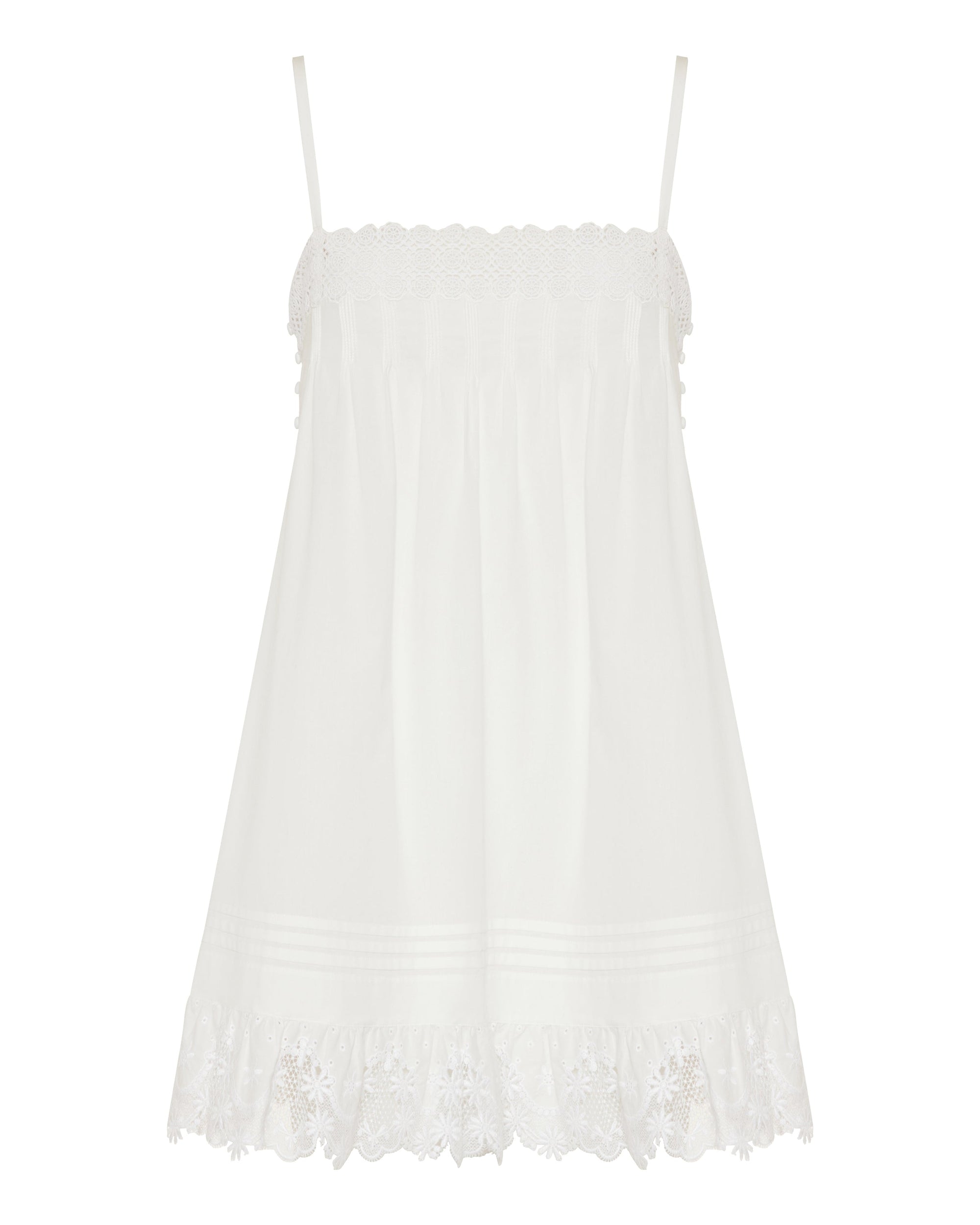 Embroidered Cotton Poplin Mini Dress Saint laurent – Гарантія оригінальності – боковий вид