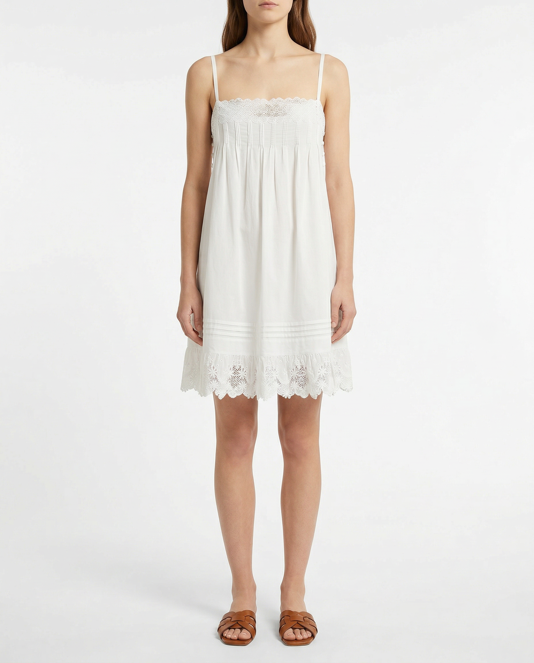 Embroidered Cotton Poplin Mini Dress Saint laurent – Гарантія оригінальності – вид ззаду