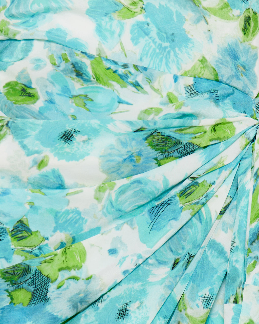 Draped Floral Print Silk Mini Dress Chloe оригінал – Купити в Україні – збільшений вид