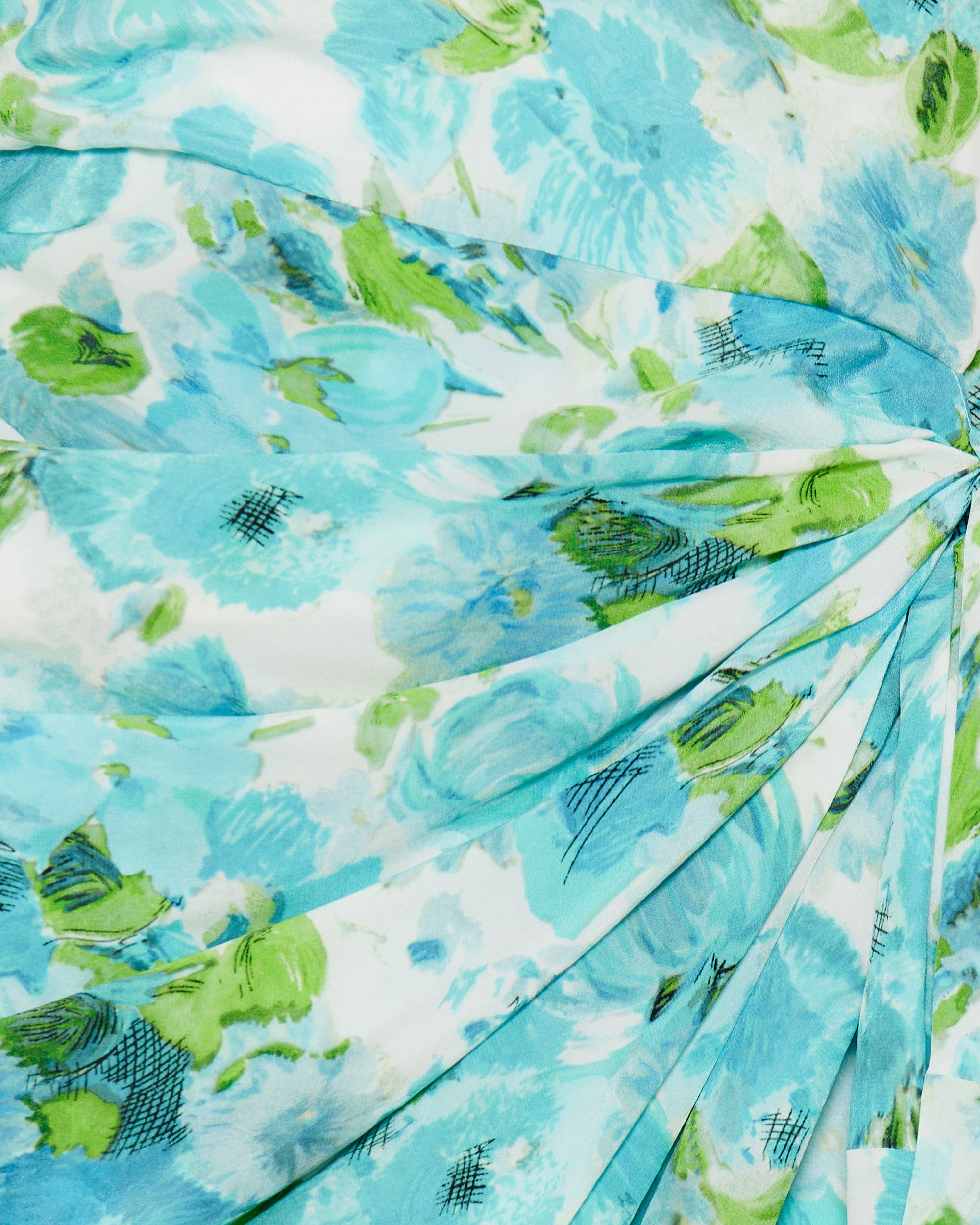 Draped Floral Print Silk Mini Dress Chloe оригінал – Купити в Україні – збільшений вид