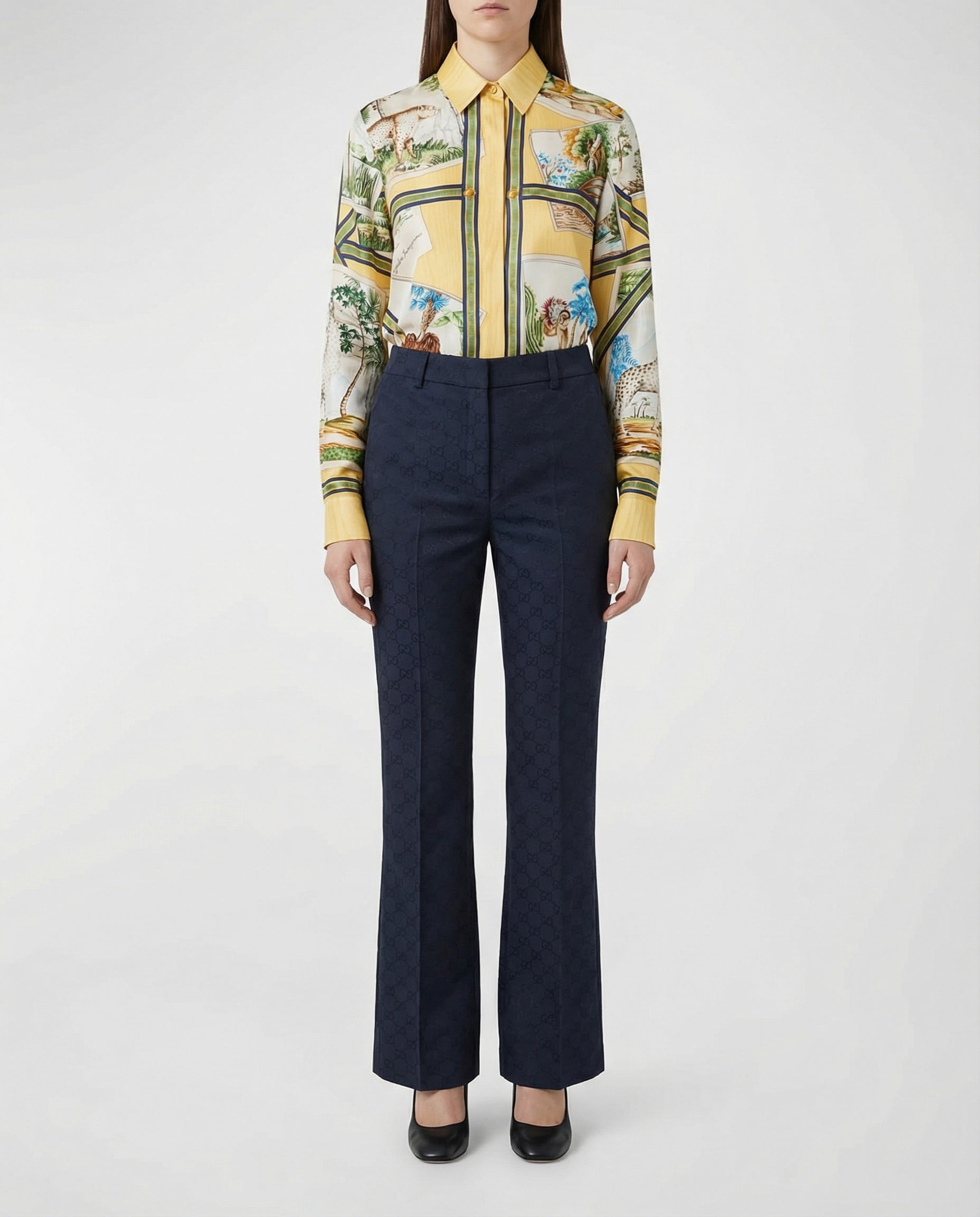 Gg Jacquard Trousers Gucci – Гарантія оригінальності – вид ззаду