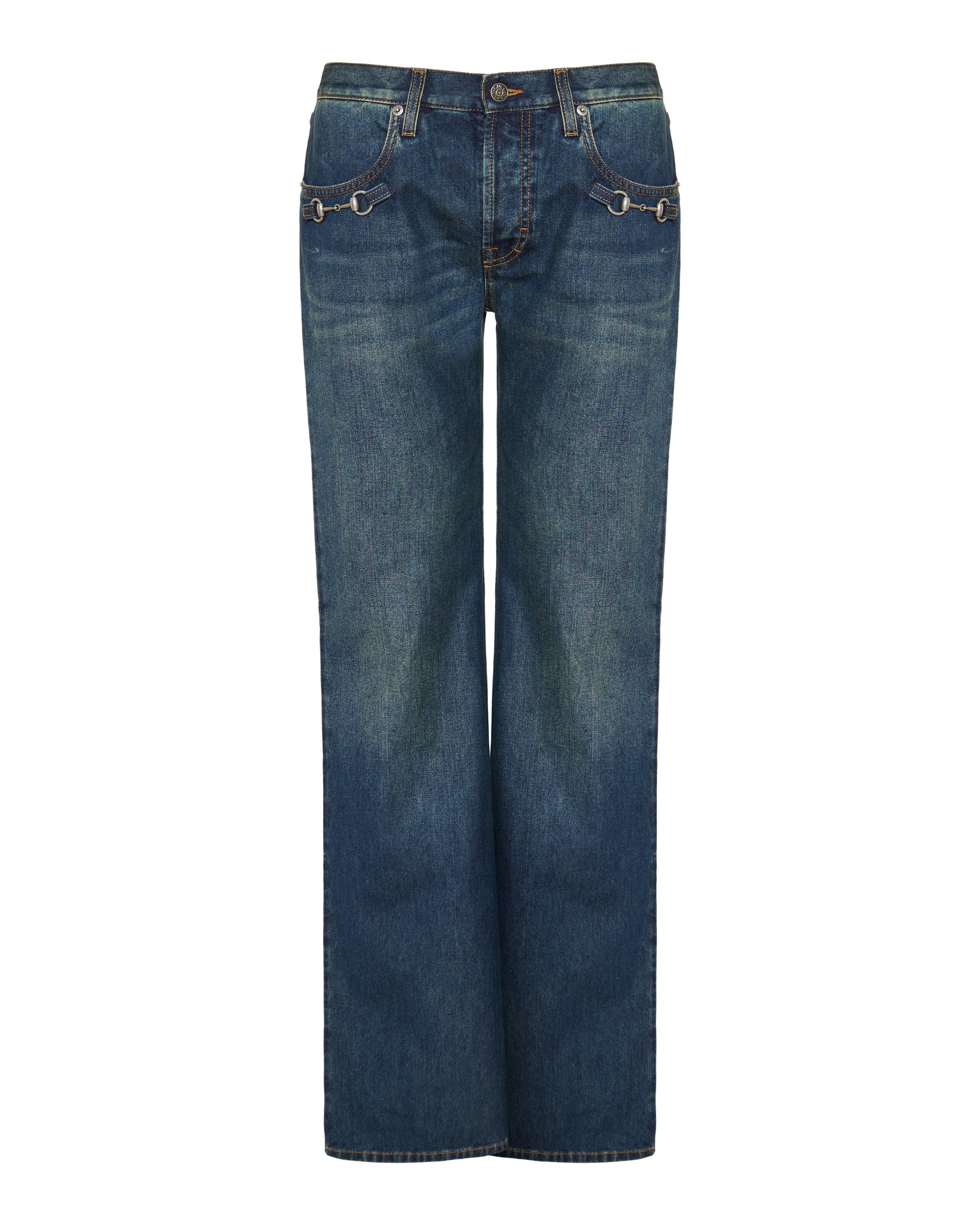 Horsebit Embellished MID Rise Wide Leg Jeans Gucci оригінал – Купити в Україні – боковий вид