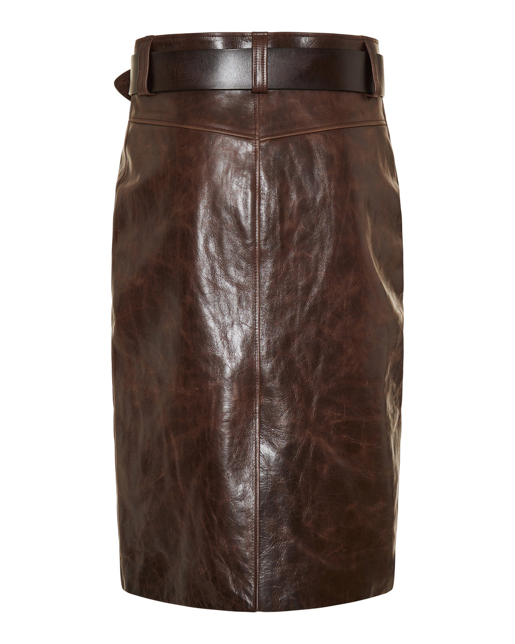 Оригінальна Belted Leather MIDI Skirt Saint laurent – детальний вид