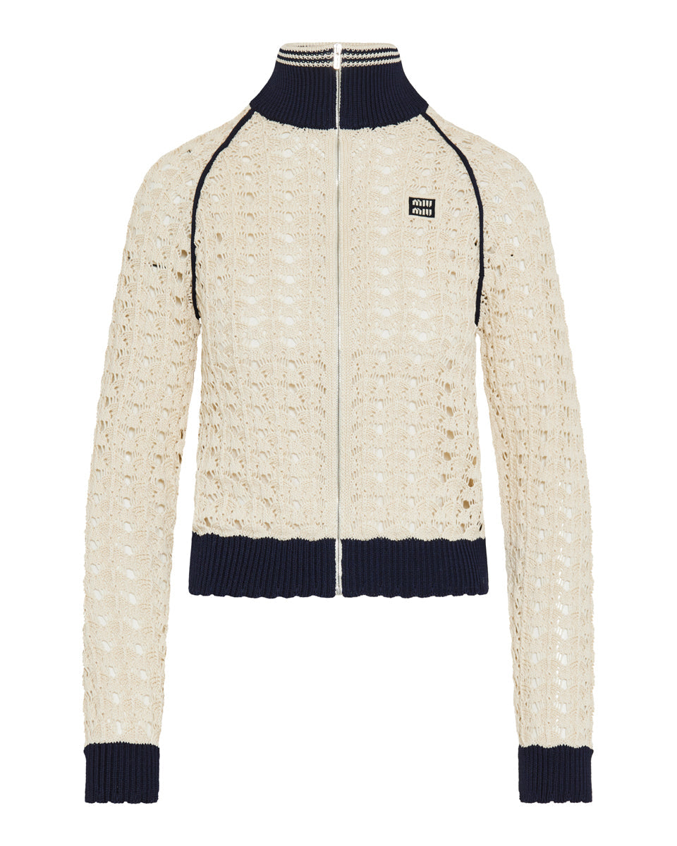 Openwork Zip Up Cardigan Miu miu оригінал – Купити в Україні – боковий вид