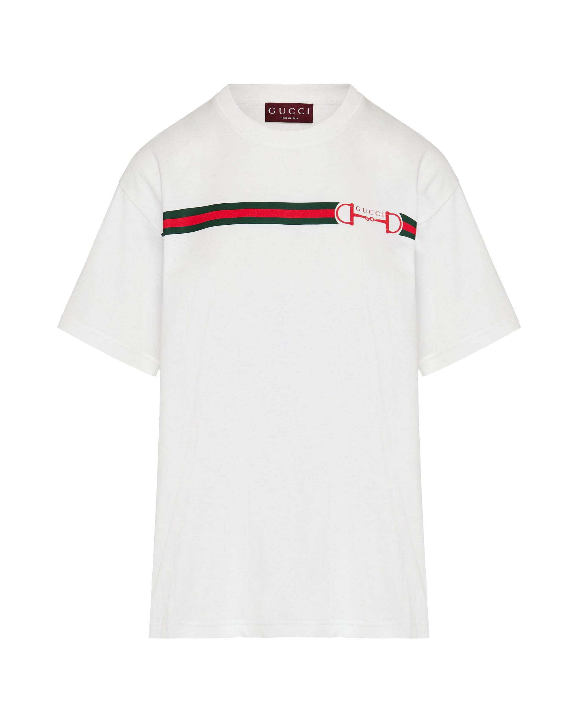 Web Stripe Printed Cotton T Shirt Gucci – Гарантія оригінальності – боковий вид