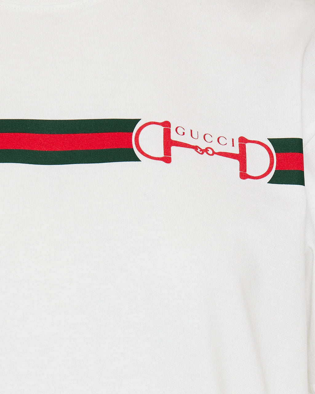 Web Stripe Printed Cotton T Shirt Gucci – Гарантія оригінальності – вид ззаду