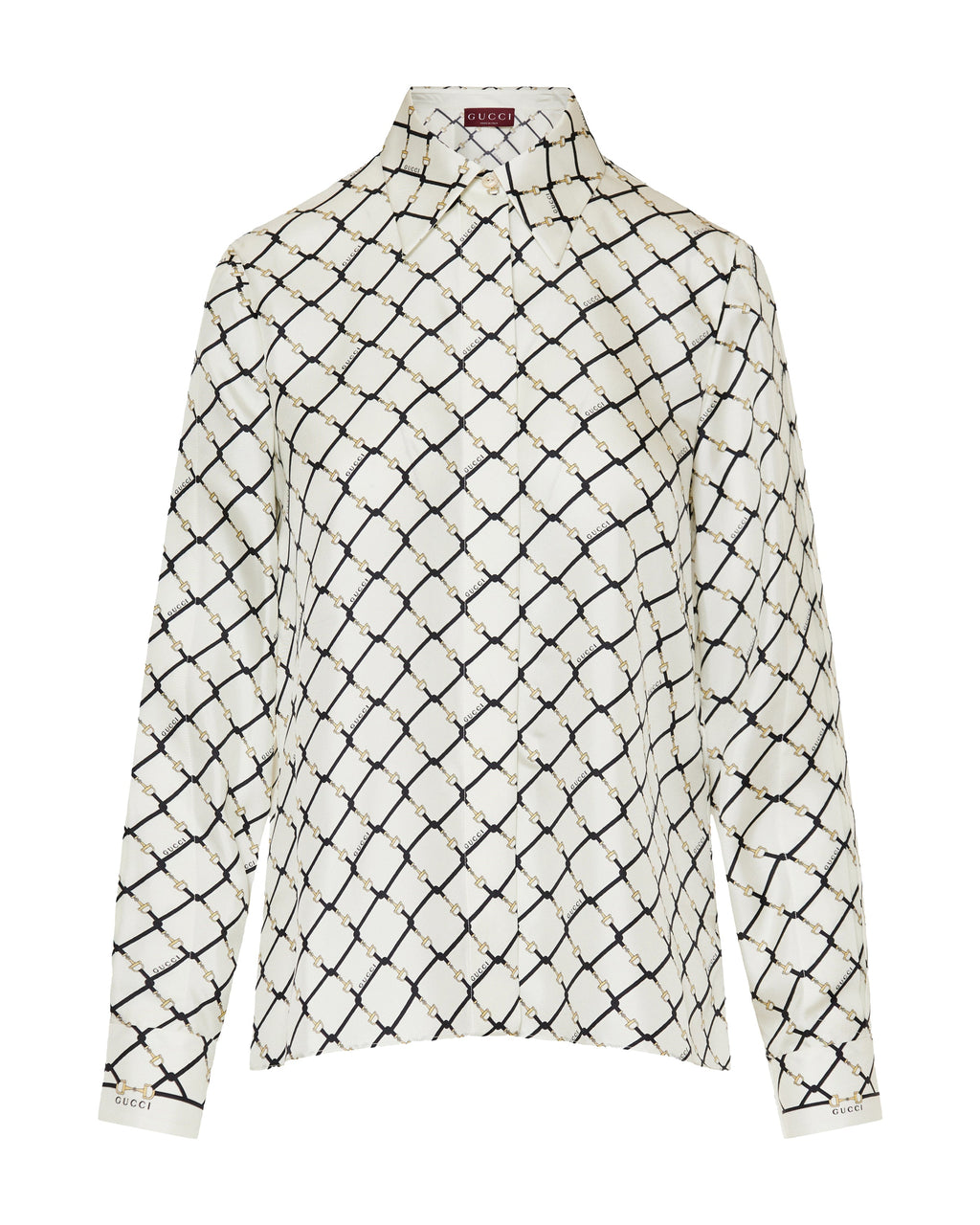 Printed Silk Twill Shirt Gucci – Гарантія оригінальності – боковий вид