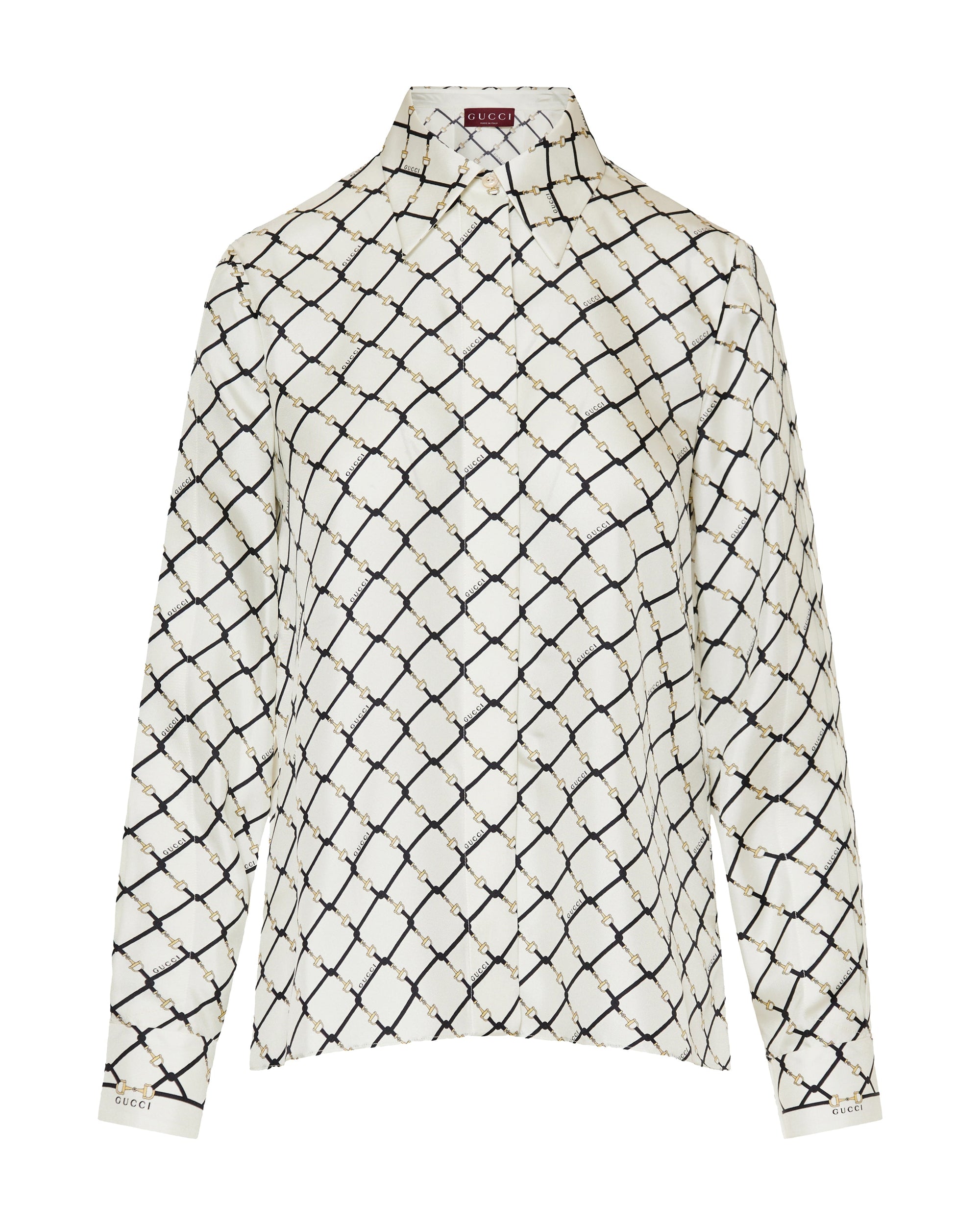 Printed Silk Twill Shirt Gucci – Гарантія оригінальності – боковий вид
