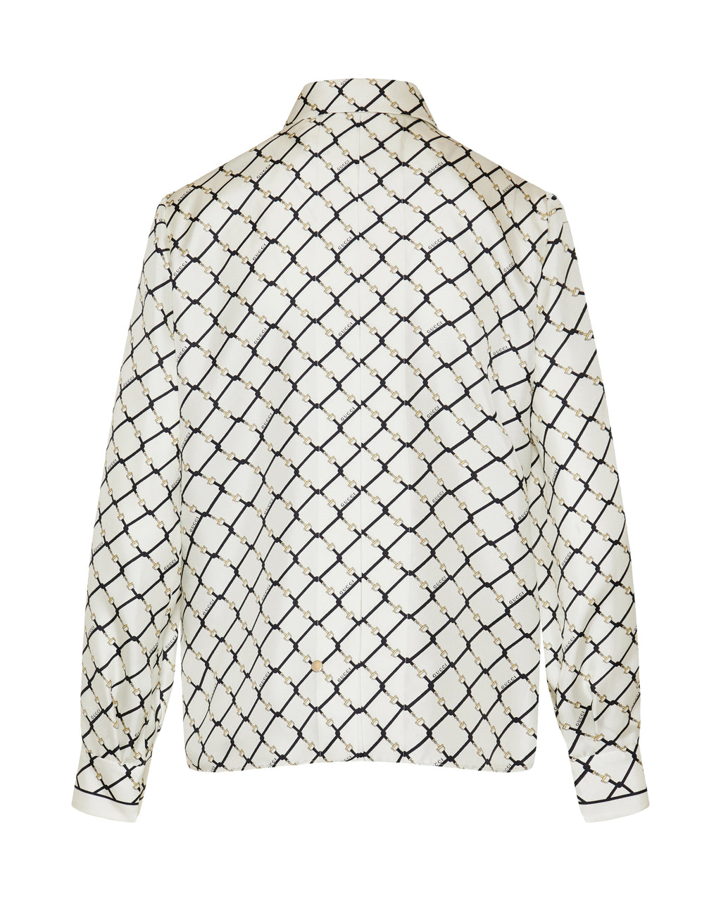 Printed Silk Twill Shirt Gucci – Гарантія оригінальності – детальний вид