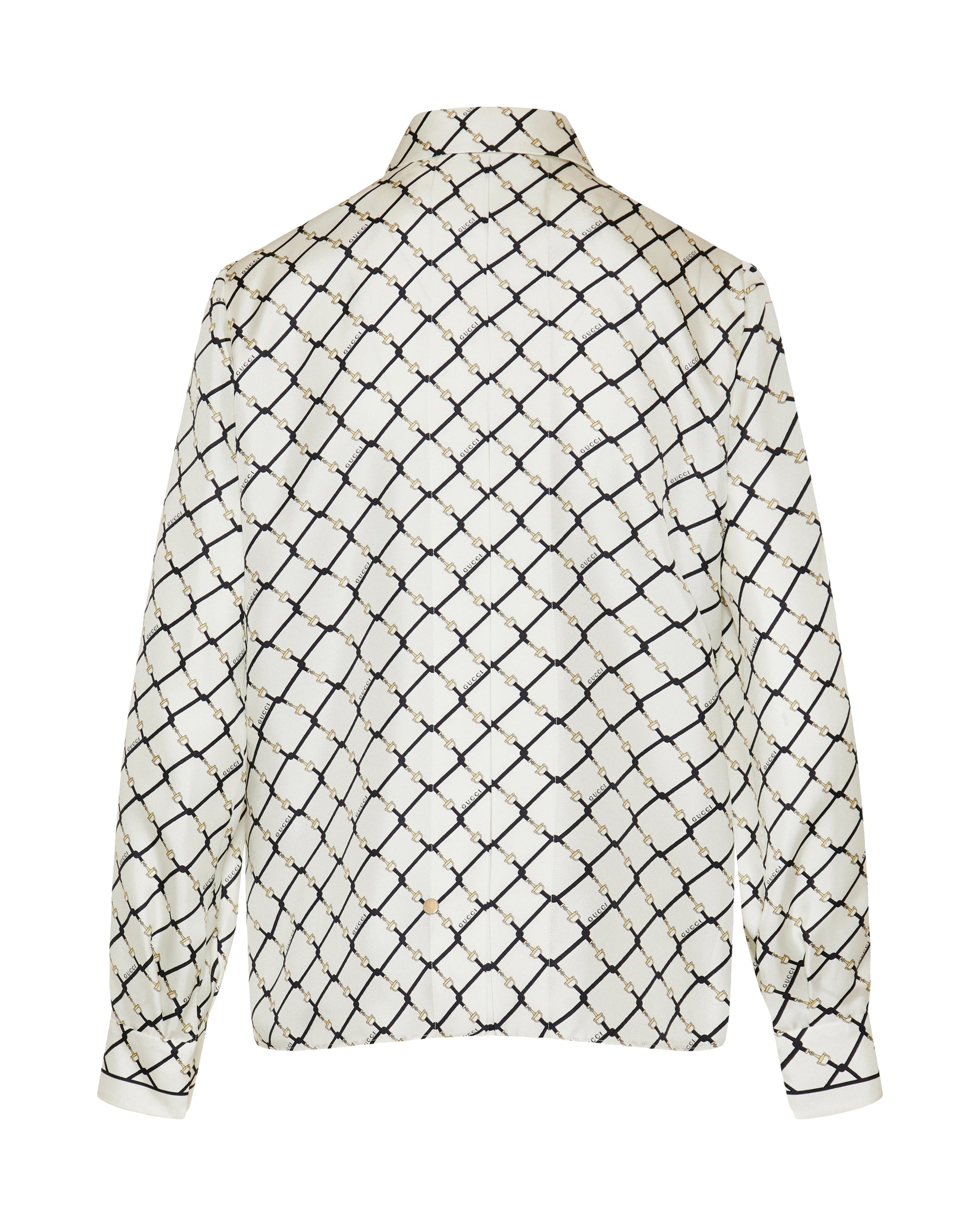 Printed Silk Twill Shirt Gucci – Гарантія оригінальності – детальний вид