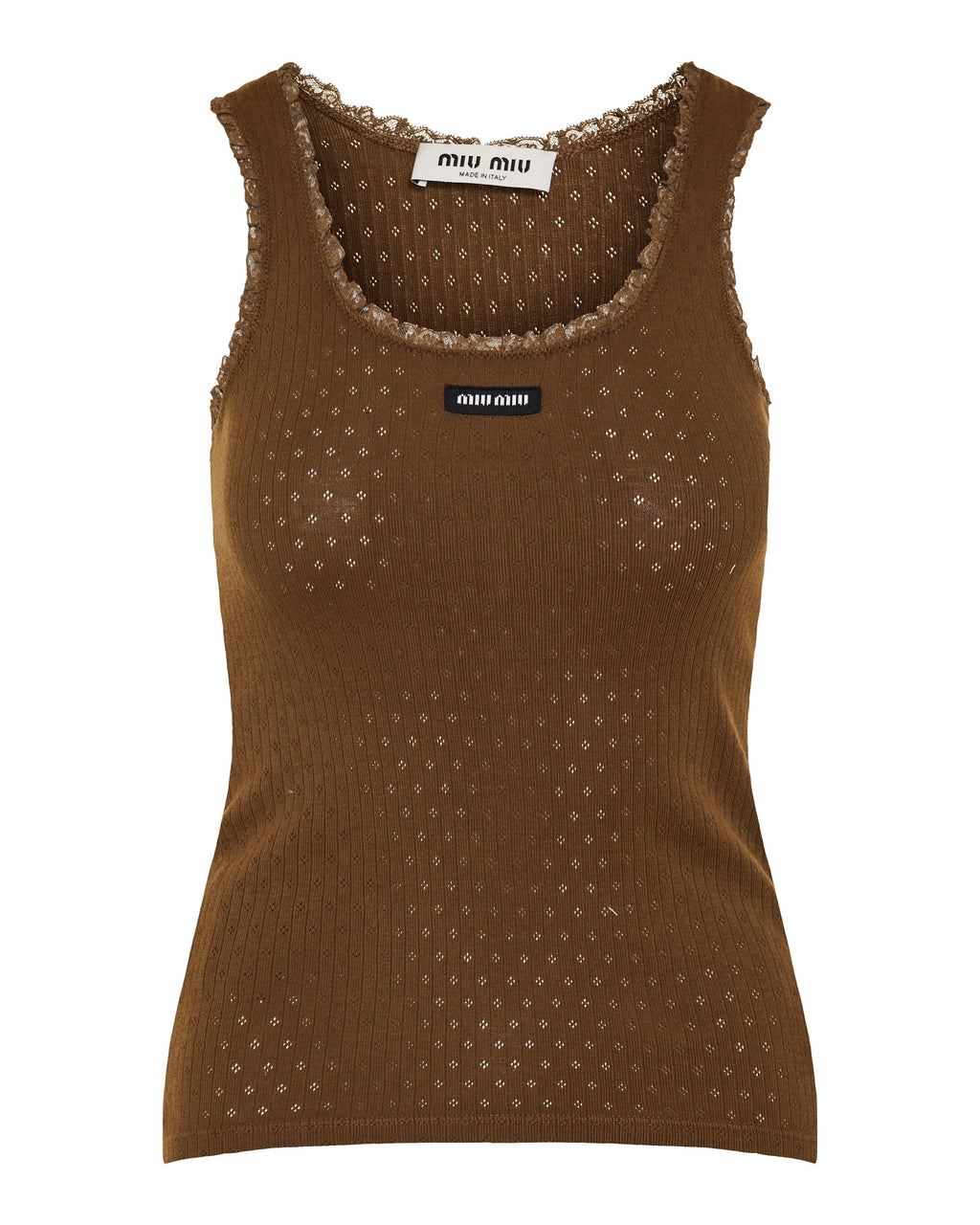 Оригінальна Cotton Tank Top Miu miu – боковий вид