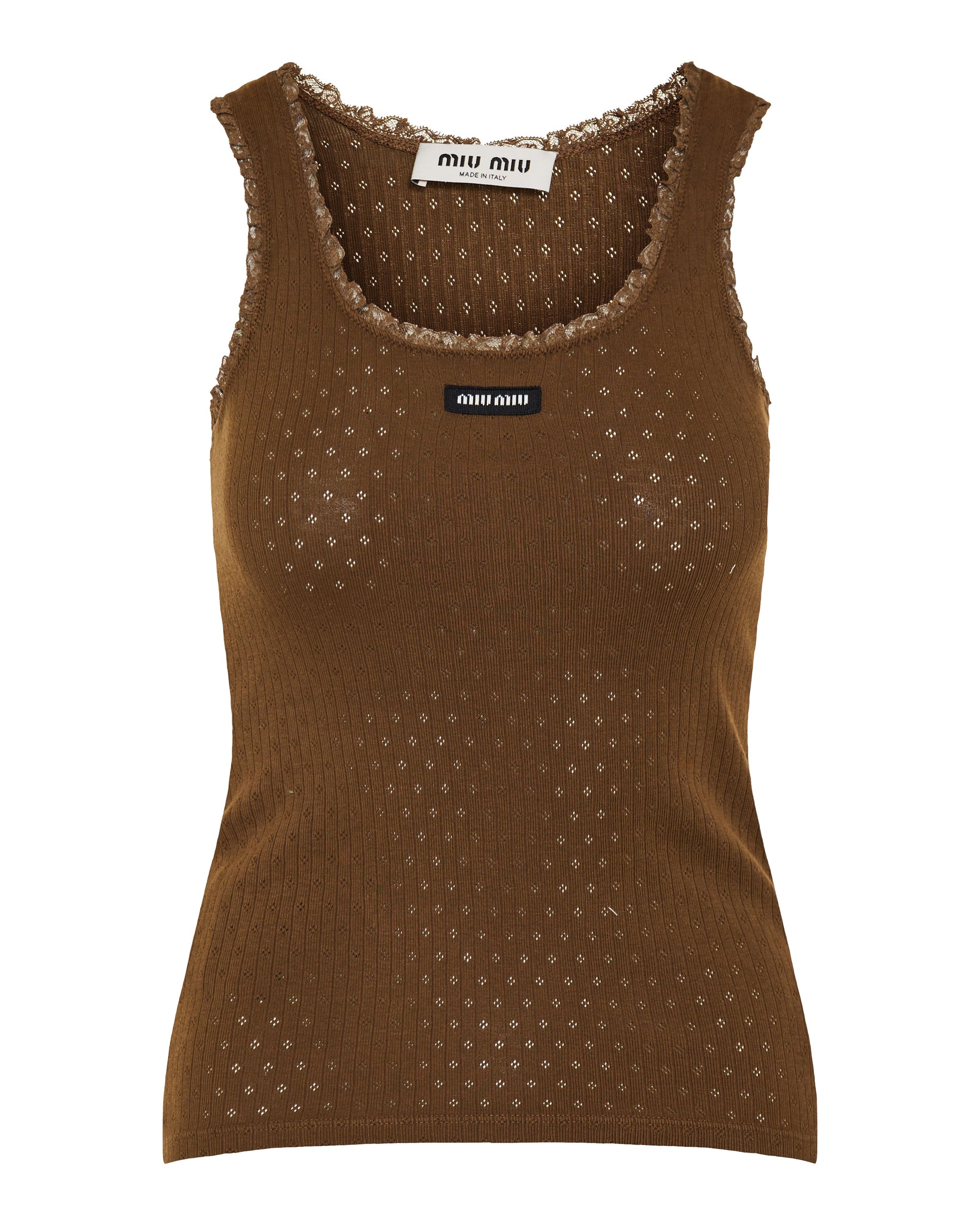 Оригінальна Cotton Tank Top Miu miu – боковий вид