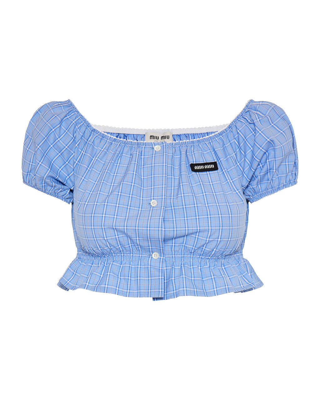 Оригінальна Off Shoulder Crop Top Miu miu – боковий вид