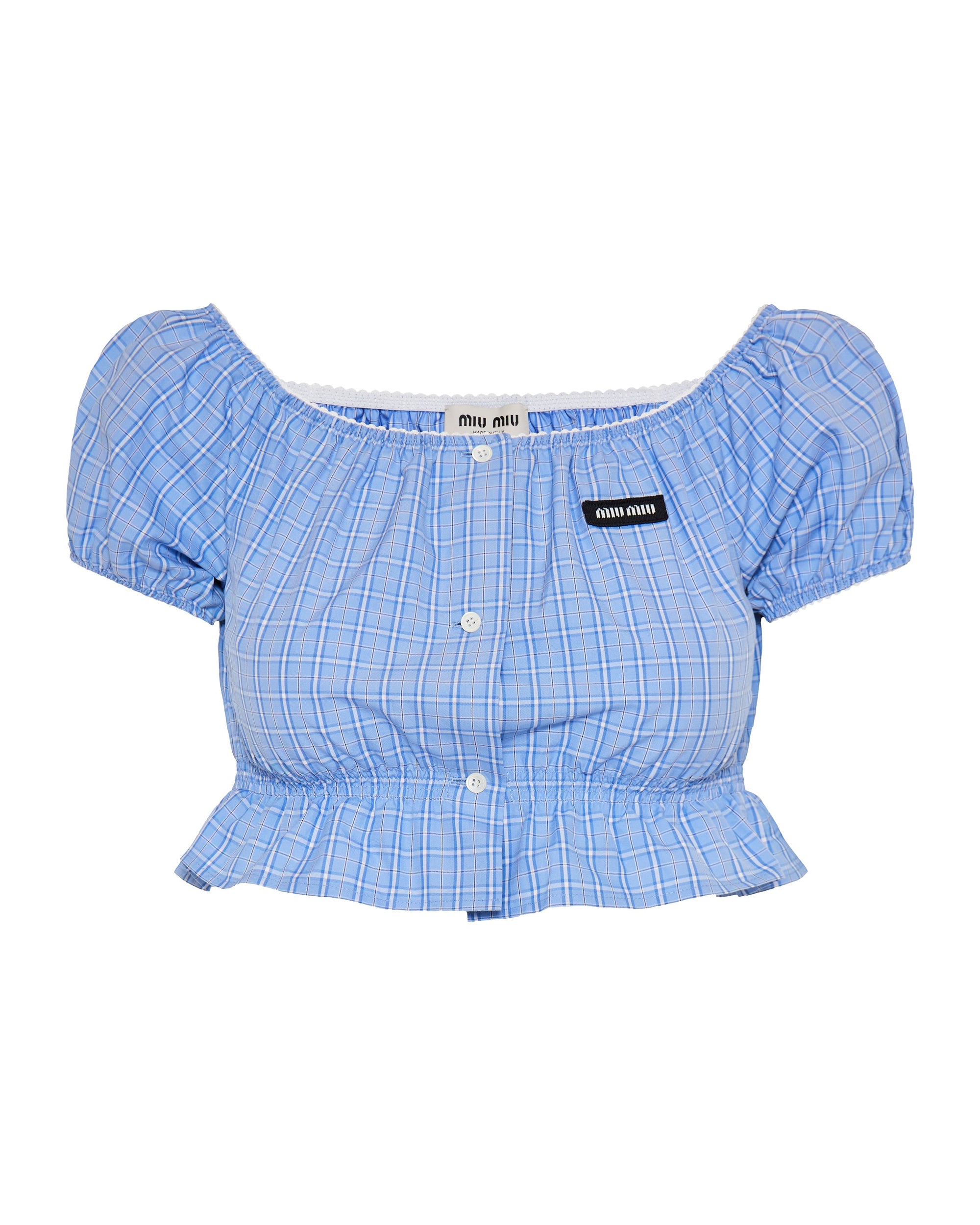 Оригінальна Off Shoulder Crop Top Miu miu – боковий вид