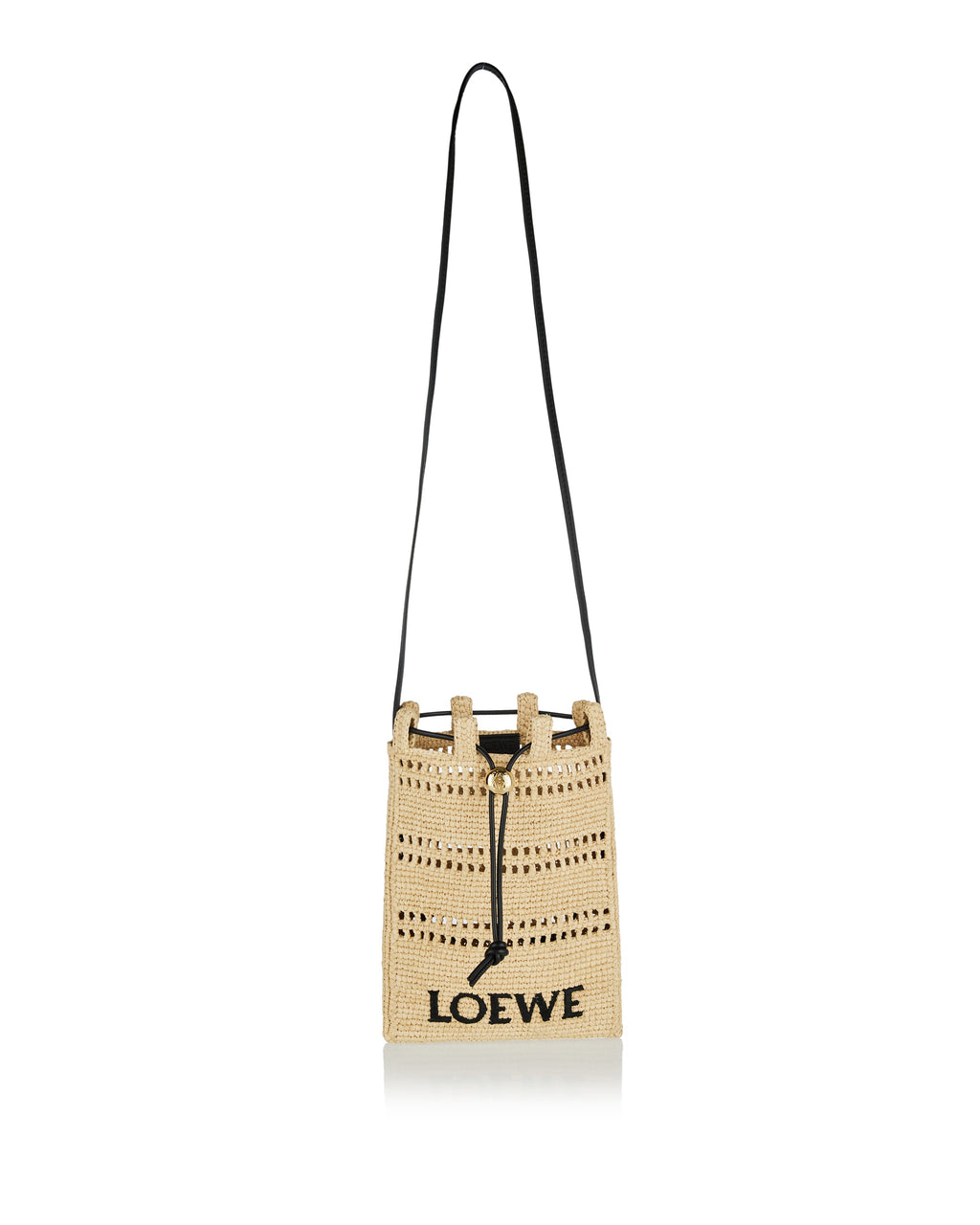 Drawstring Raffia Pocket Bag Loewe – Гарантія оригінальності – боковий вид