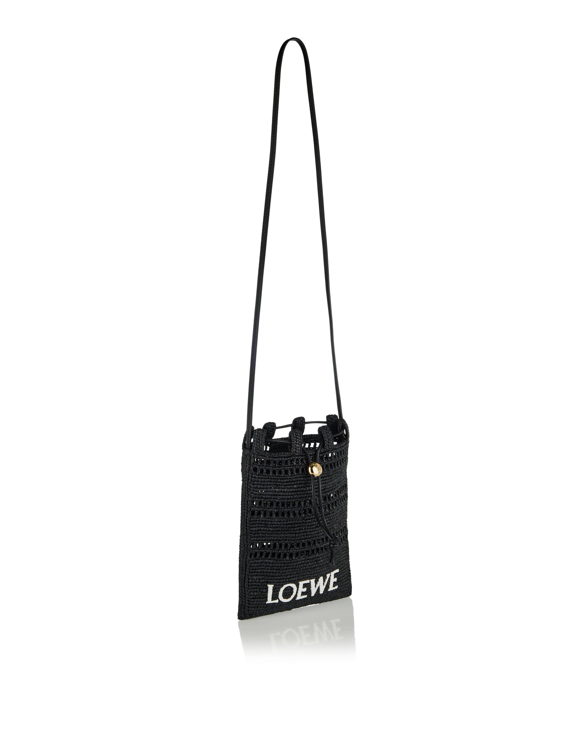 Drawstring Raffia Pocket Bag Loewe – Гарантія оригінальності – вид ззаду