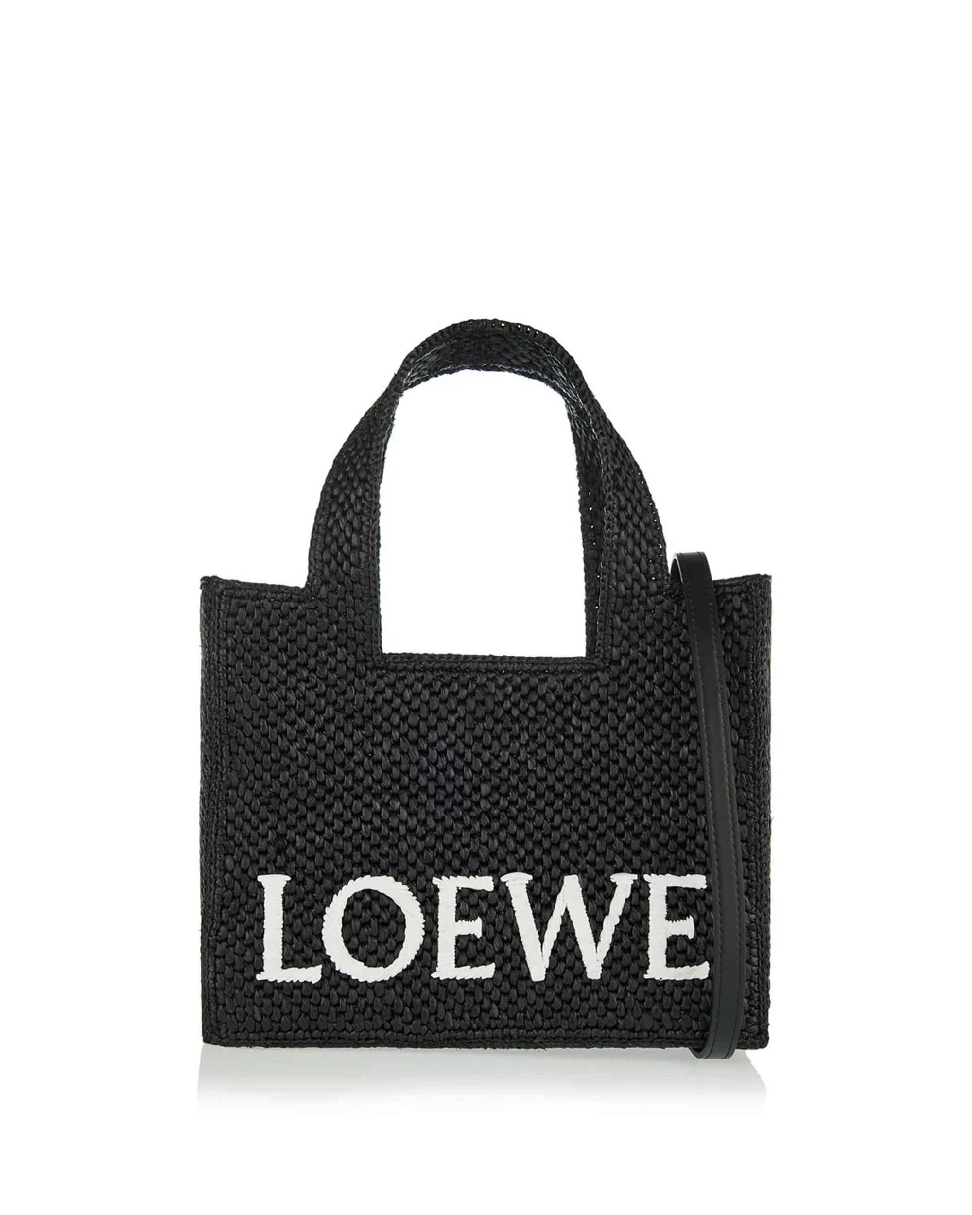 Small Loewe Font Raffia Tote Loewe – Гарантія оригінальності – боковий вид