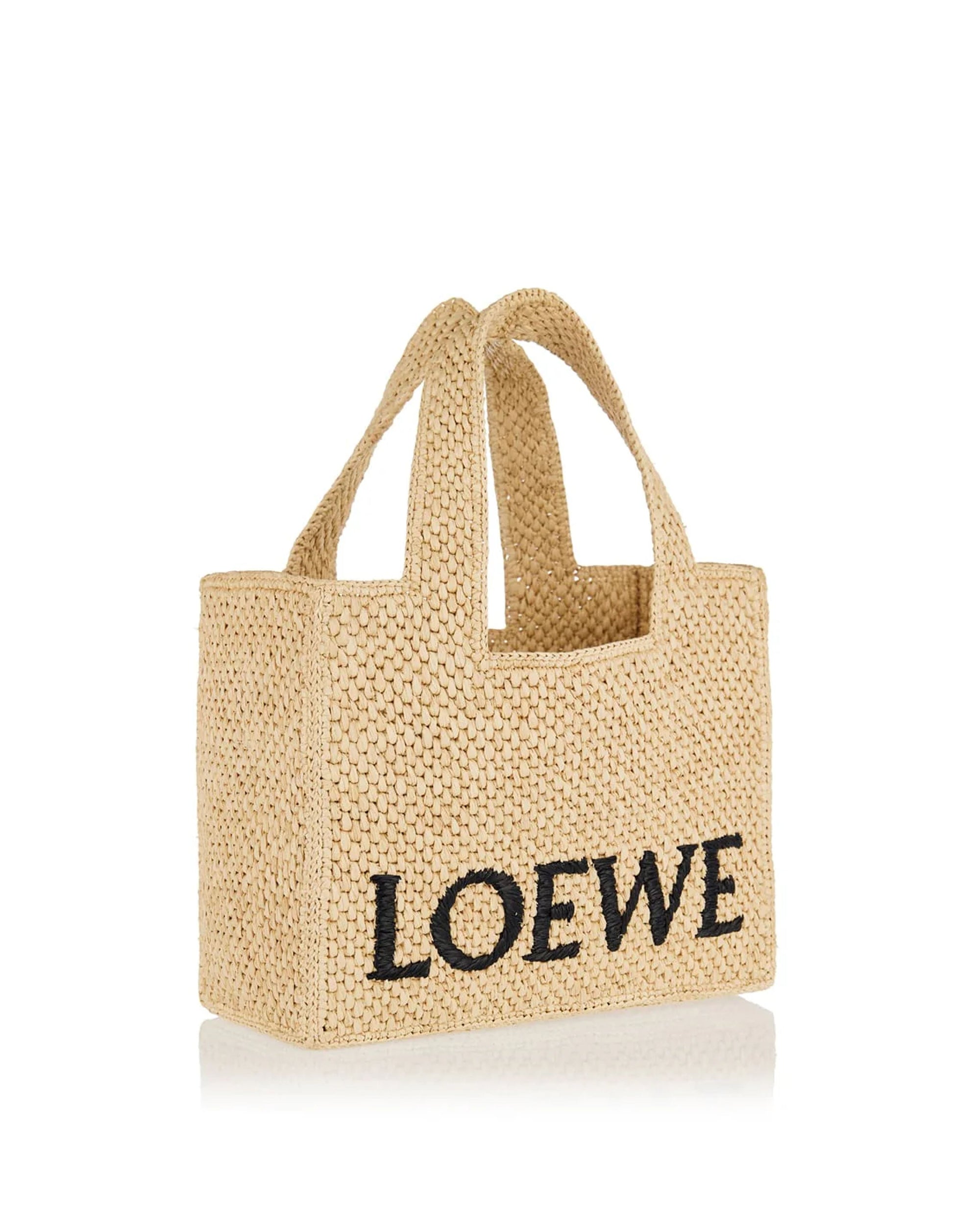 Small Loewe Font Raffia Tote Bag Loewe – Гарантія оригінальності – вид ззаду
