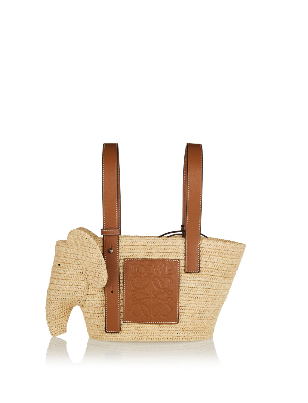 Small Elephant Raffia Basket Bag Loewe – Гарантія оригінальності – боковий вид