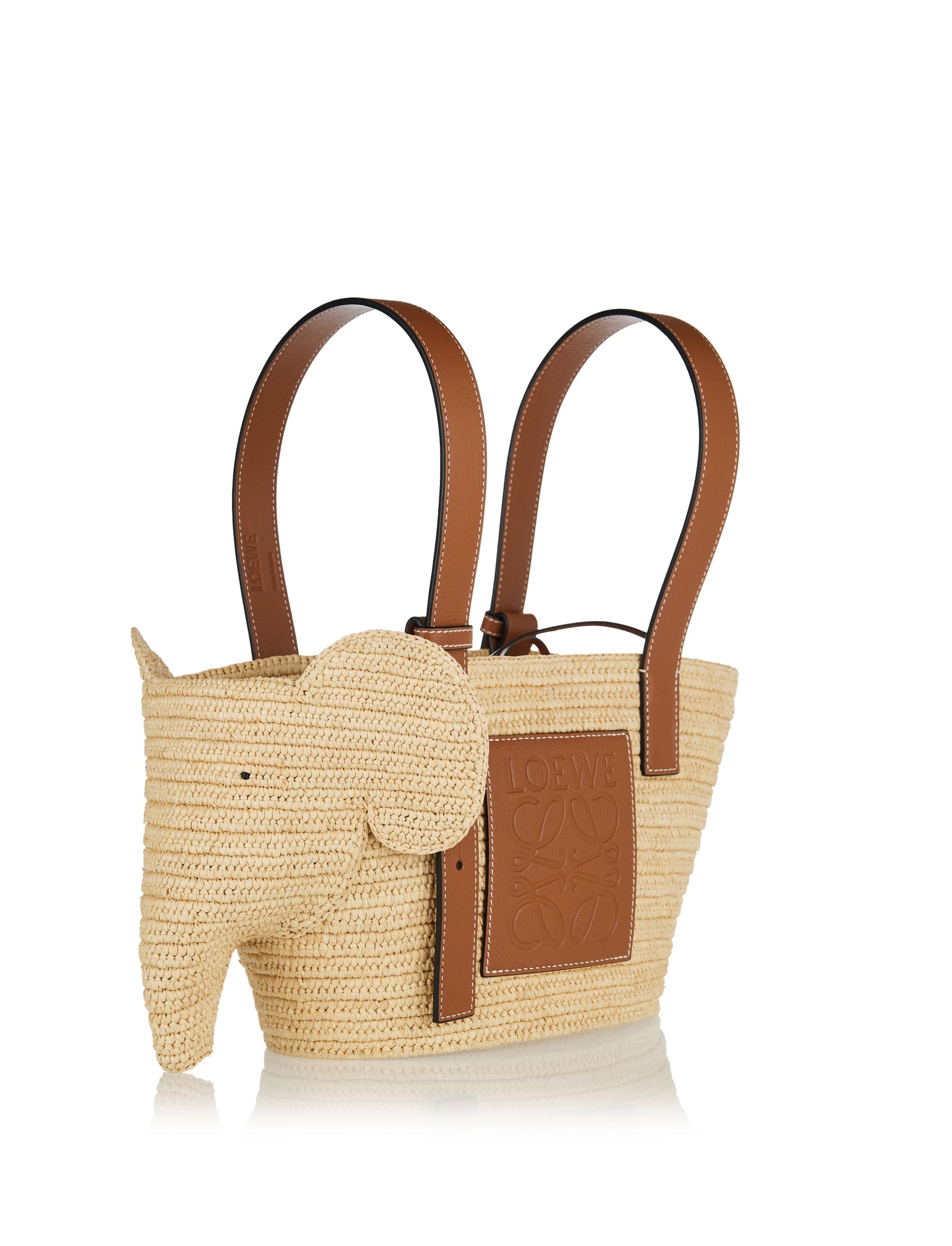 Small Elephant Raffia Basket Bag Loewe – Гарантія оригінальності – вид ззаду
