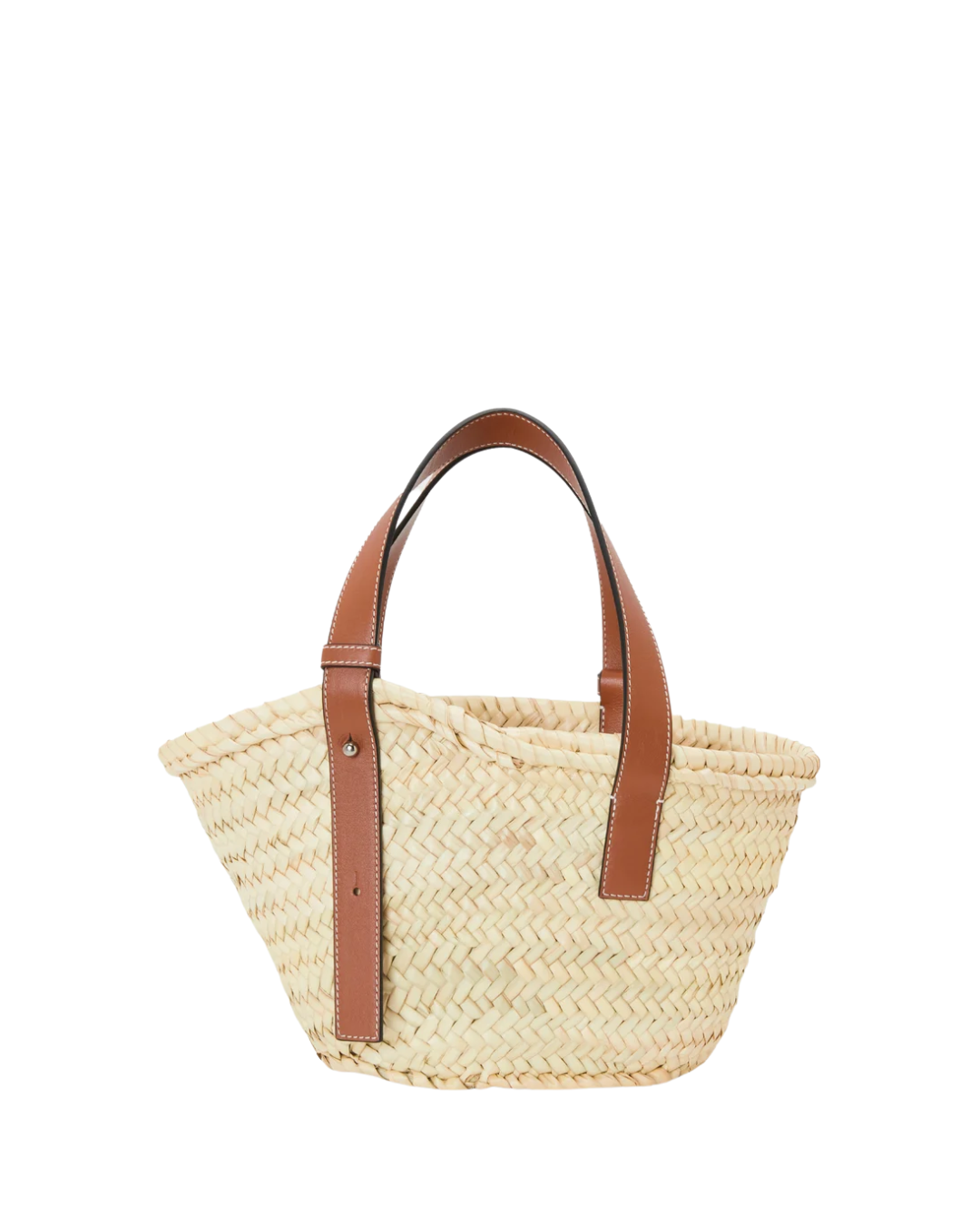 Оригінальна Small Leather Trimmed Woven Raffia Tote Bag Loewe – вид ззаду