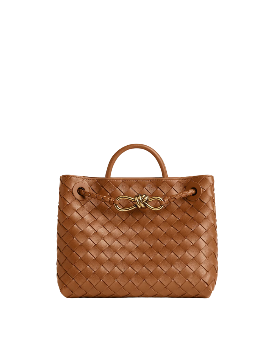 Andiamo Intrecciato Small Leather Tote Bag Bottega veneta – Гарантія оригінальності – боковий вид