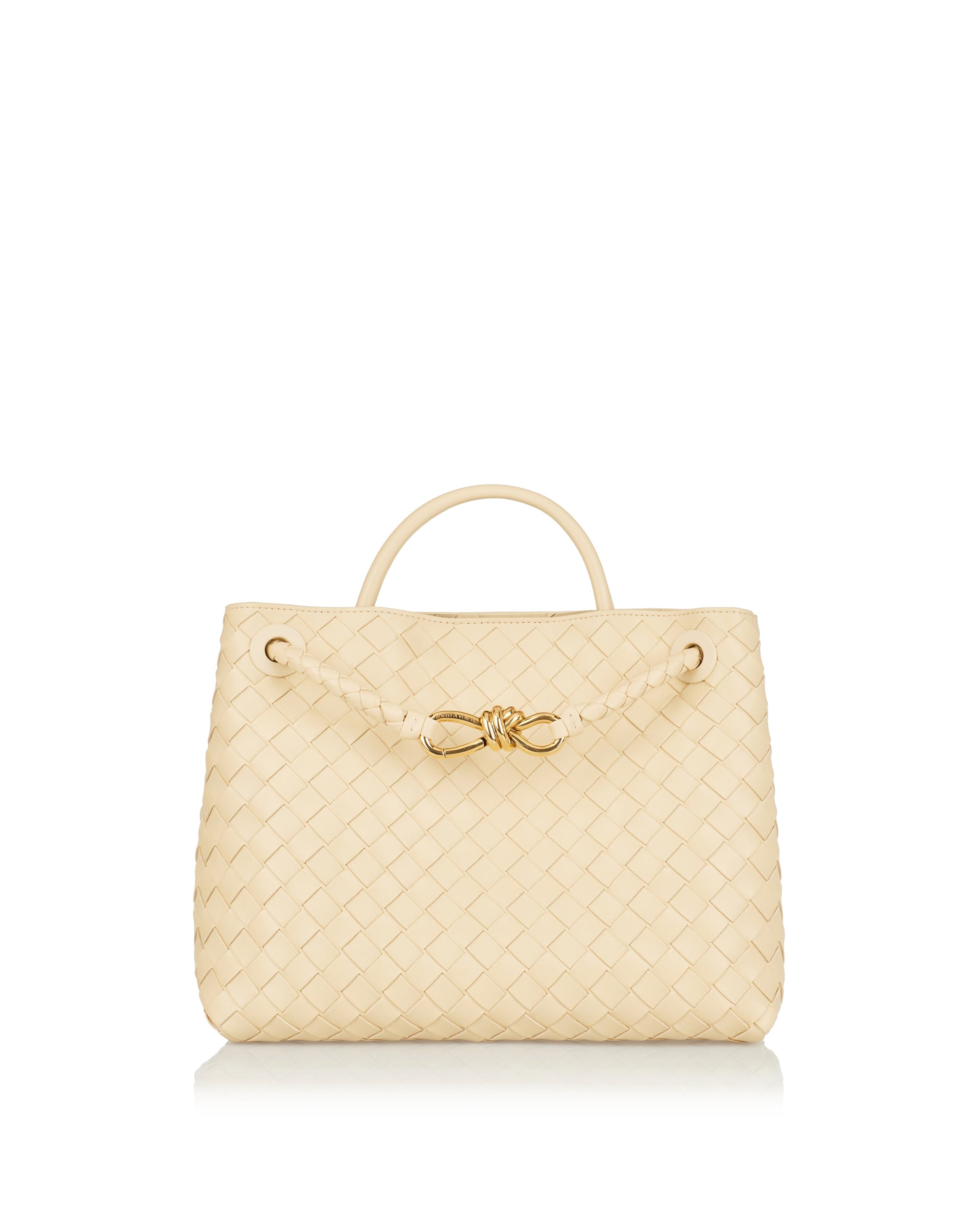 Оригінальна Andiamo Intrecciato Leather Tote Bag Bottega veneta – боковий вид