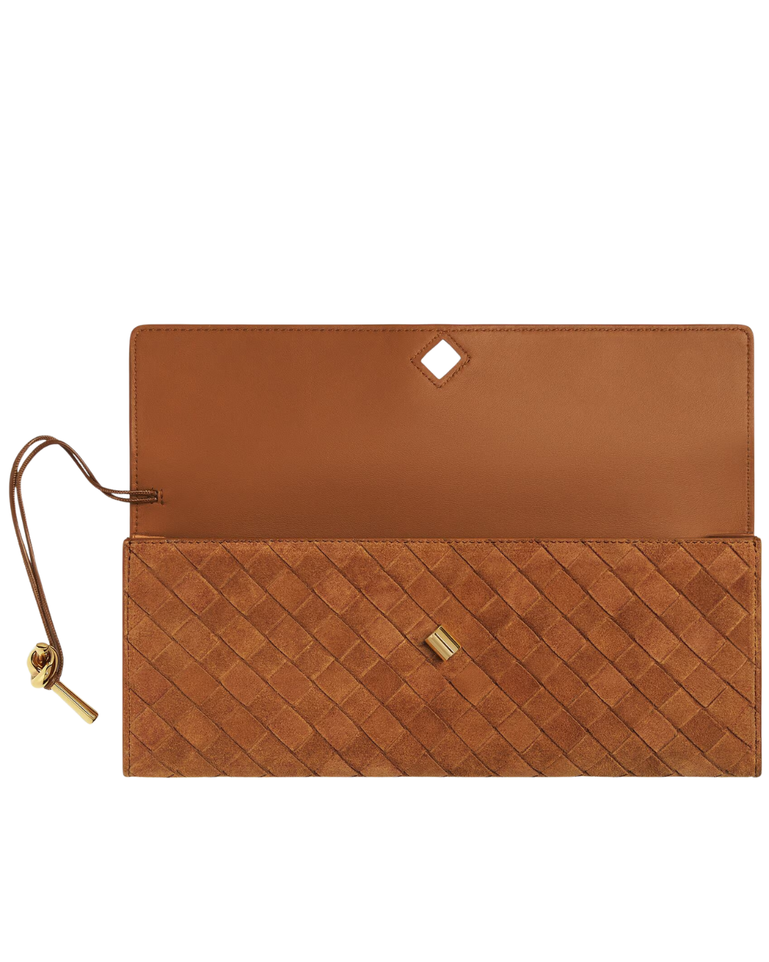 Andiamo Intrecciato Suede Leather Clutch Bag Bottega veneta – Гарантія оригінальності – вид ззаду