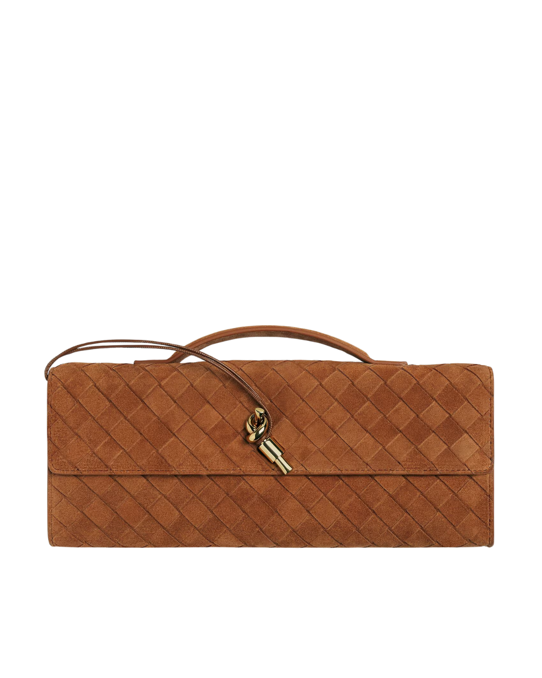 Andiamo Intrecciato Suede Leather Clutch Bag Bottega veneta – Гарантія оригінальності – боковий вид