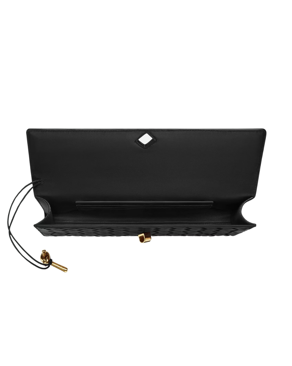 Andiamo Intrecciato Leather Clutch Bag Bottega veneta оригінал – Купити в Україні – вид ззаду