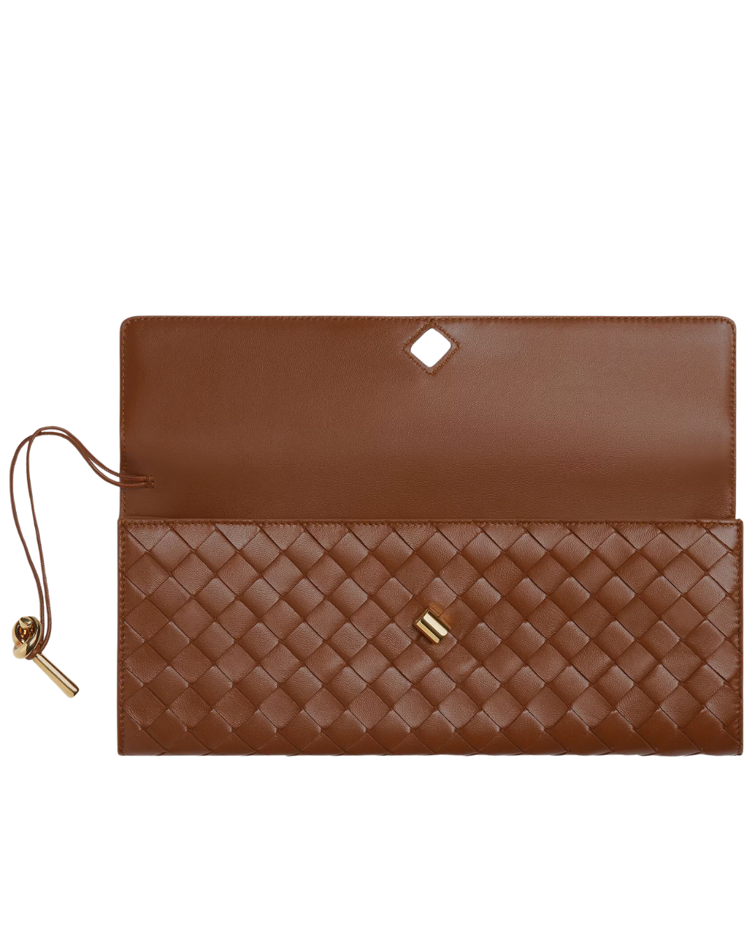 Andiamo Intrecciato Leather Clutch Bag Bottega veneta оригінал – Купити в Україні – вид ззаду