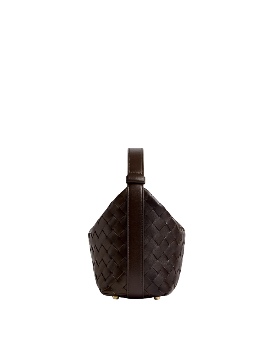 Mini Wallace Intrecciato Leather Shoulder Bag Bottega veneta оригінал – Купити в Україні – вид ззаду
