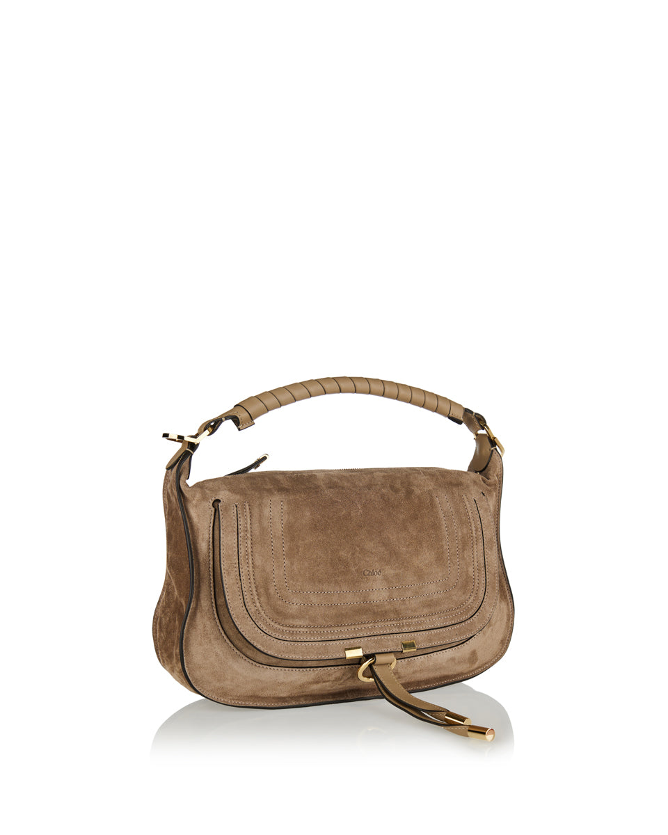 Small Marcie Suede Leather Shoulder Bag Chloe оригінал – Купити в Україні – вид ззаду