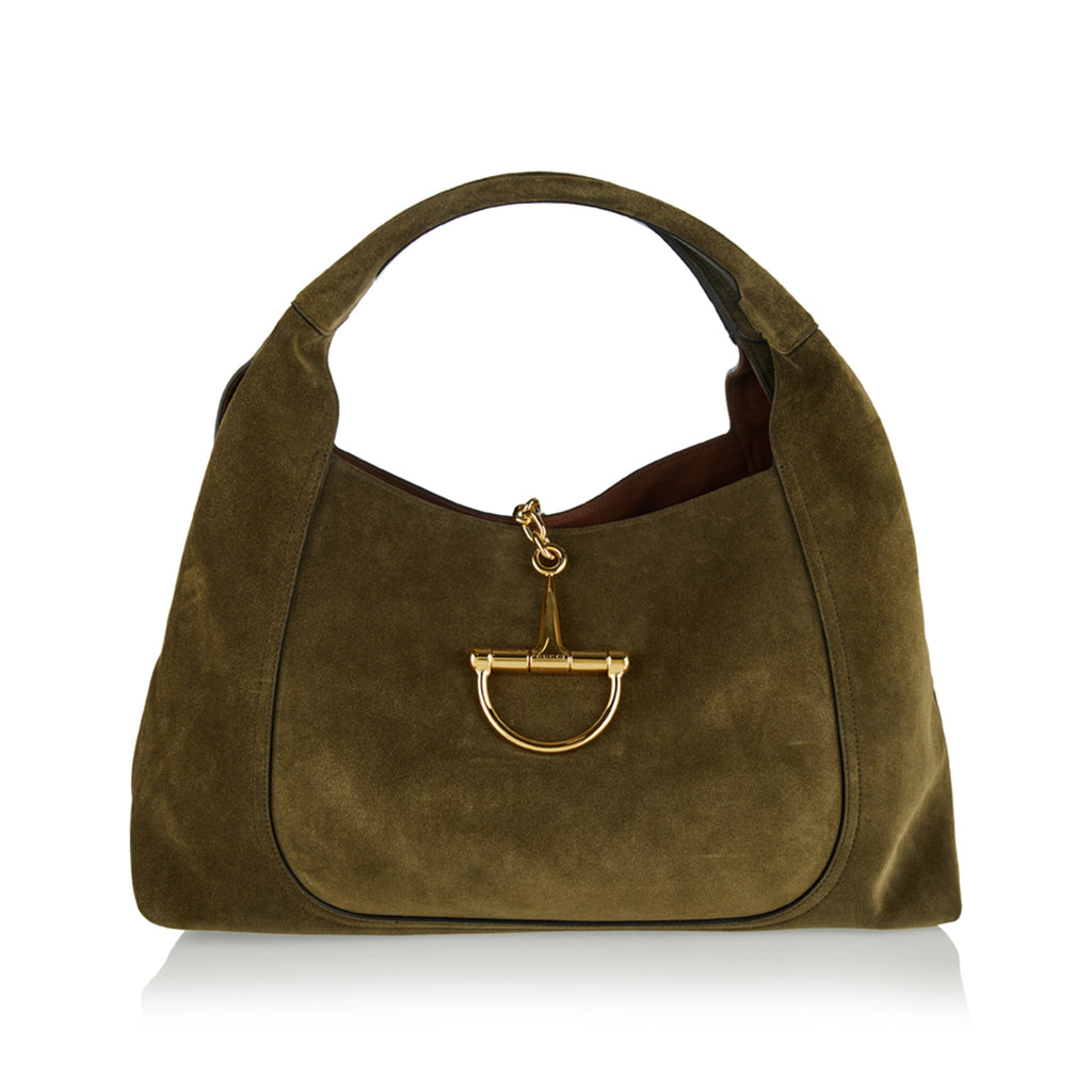Softbit Maxi Suede Shoulder Bag Gucci оригінал – Купити в Україні – боковий вид