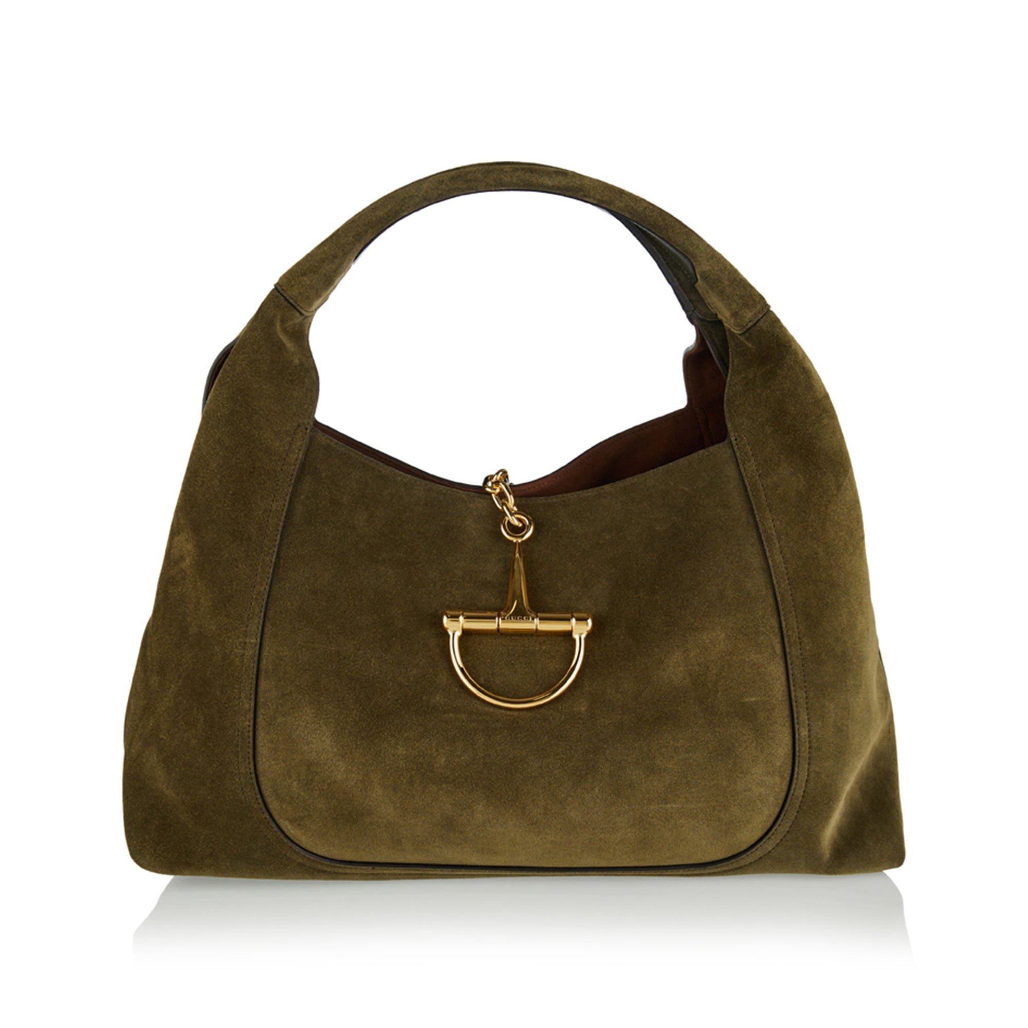 Softbit Maxi Suede Shoulder Bag Gucci оригінал – Купити в Україні – боковий вид