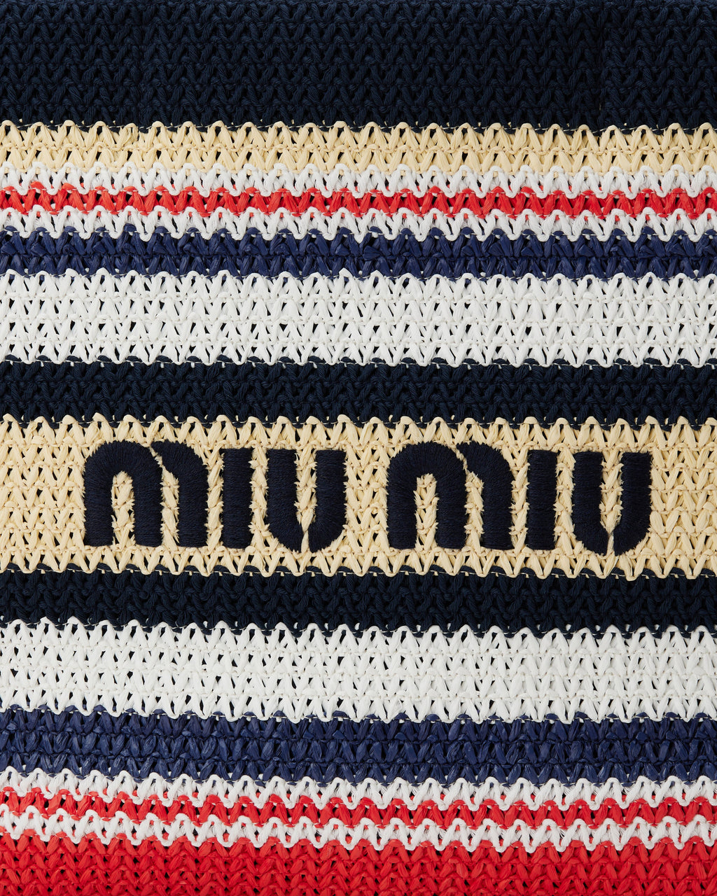 Оригінальна Raffia Effect Woven Tote Bag Miu miu – детальний вид