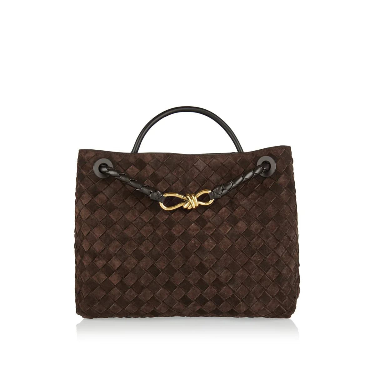 Оригінальна Andiamo Intrecciato Leather Tote Bag Bottega veneta – боковий вид
