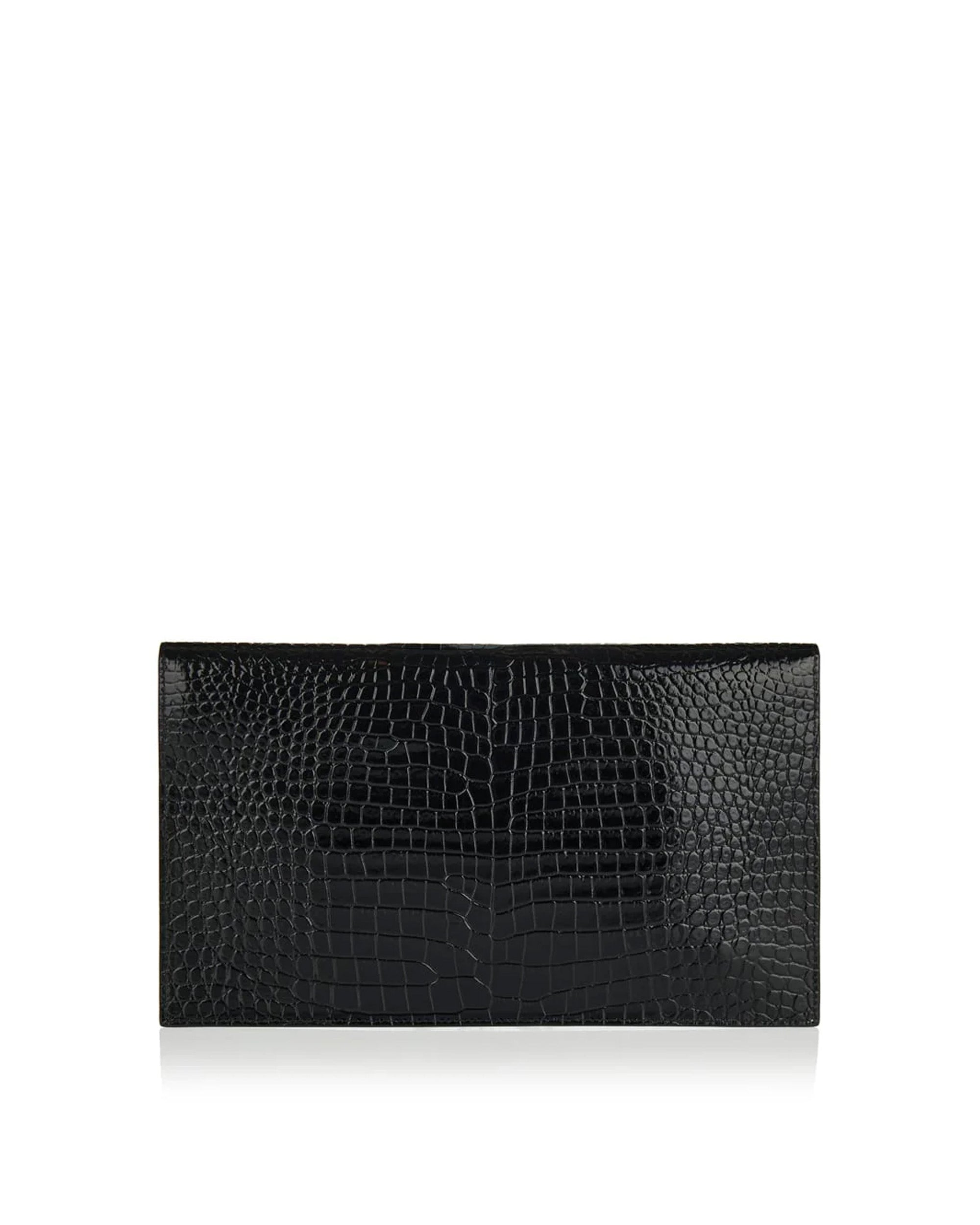 Uptown Crocodile Embossed Leather Pouch Saint laurent – Гарантія оригінальності – детальний вид