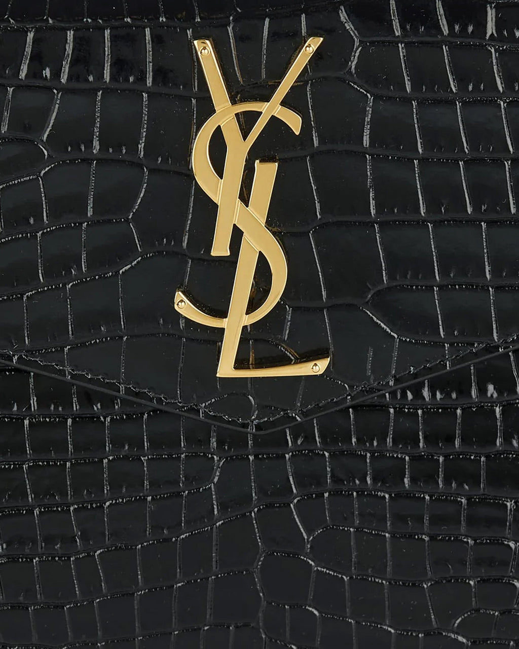 Uptown Crocodile Embossed Leather Pouch Saint laurent – Гарантія оригінальності – збільшений вид