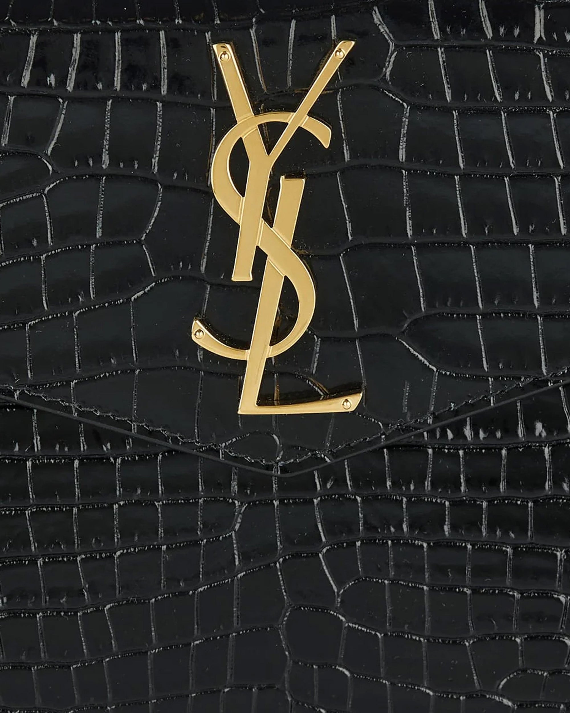 Uptown Crocodile Embossed Leather Pouch Saint laurent – Гарантія оригінальності – збільшений вид