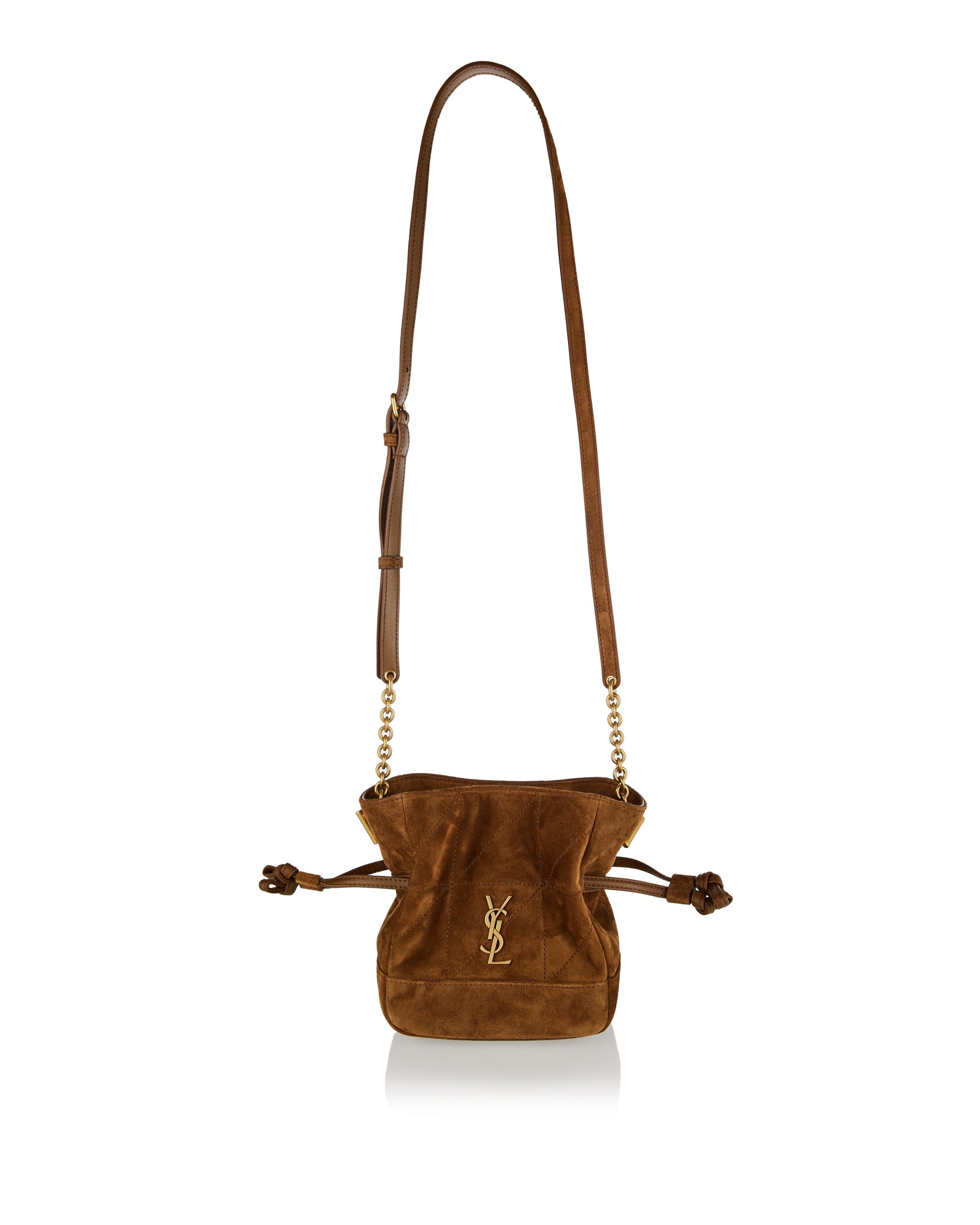 Оригінальна Jamie Mini Suede Shoulder Pouch Saint laurent – боковий вид