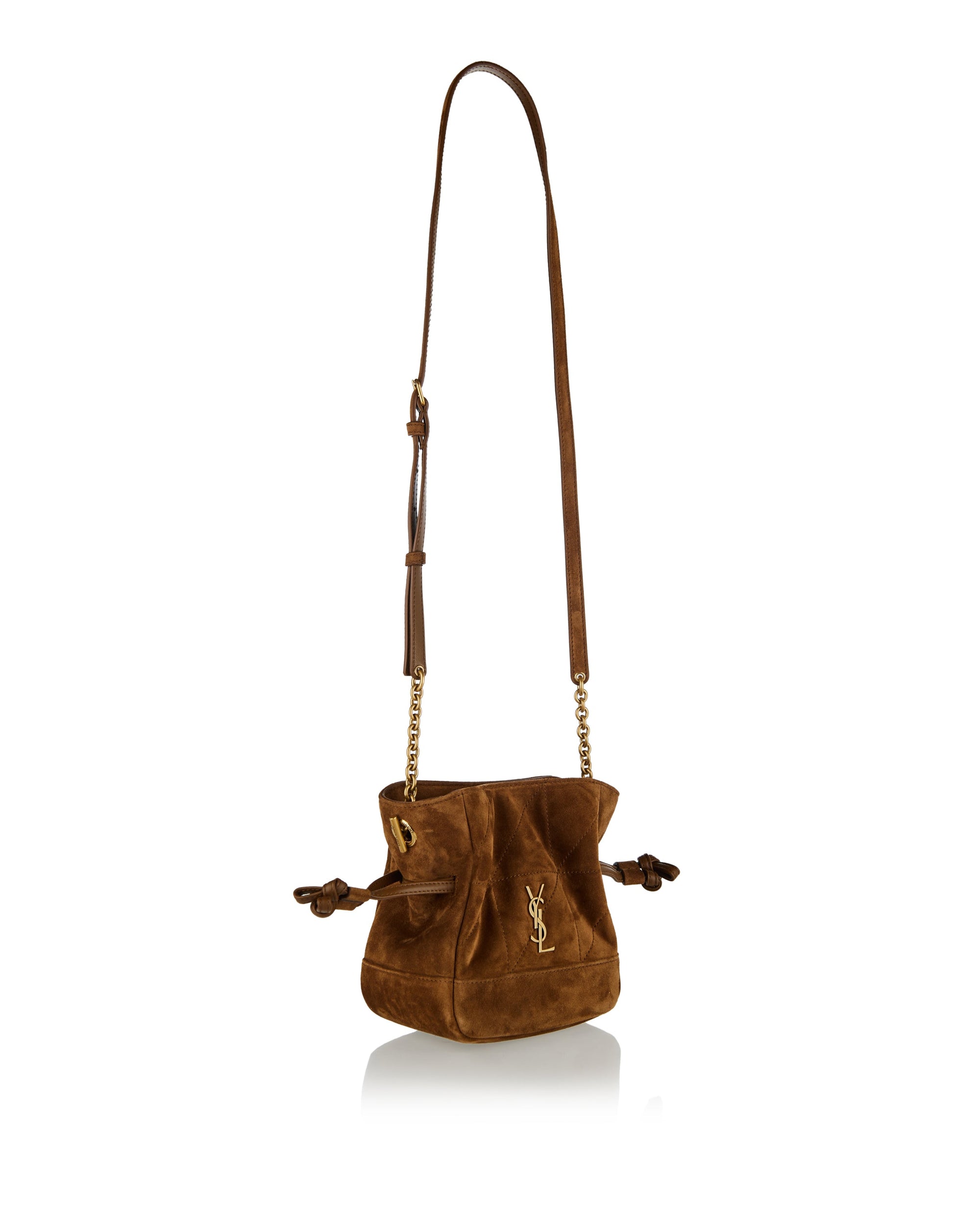 Оригінальна Jamie Mini Suede Shoulder Pouch Saint laurent – вид ззаду